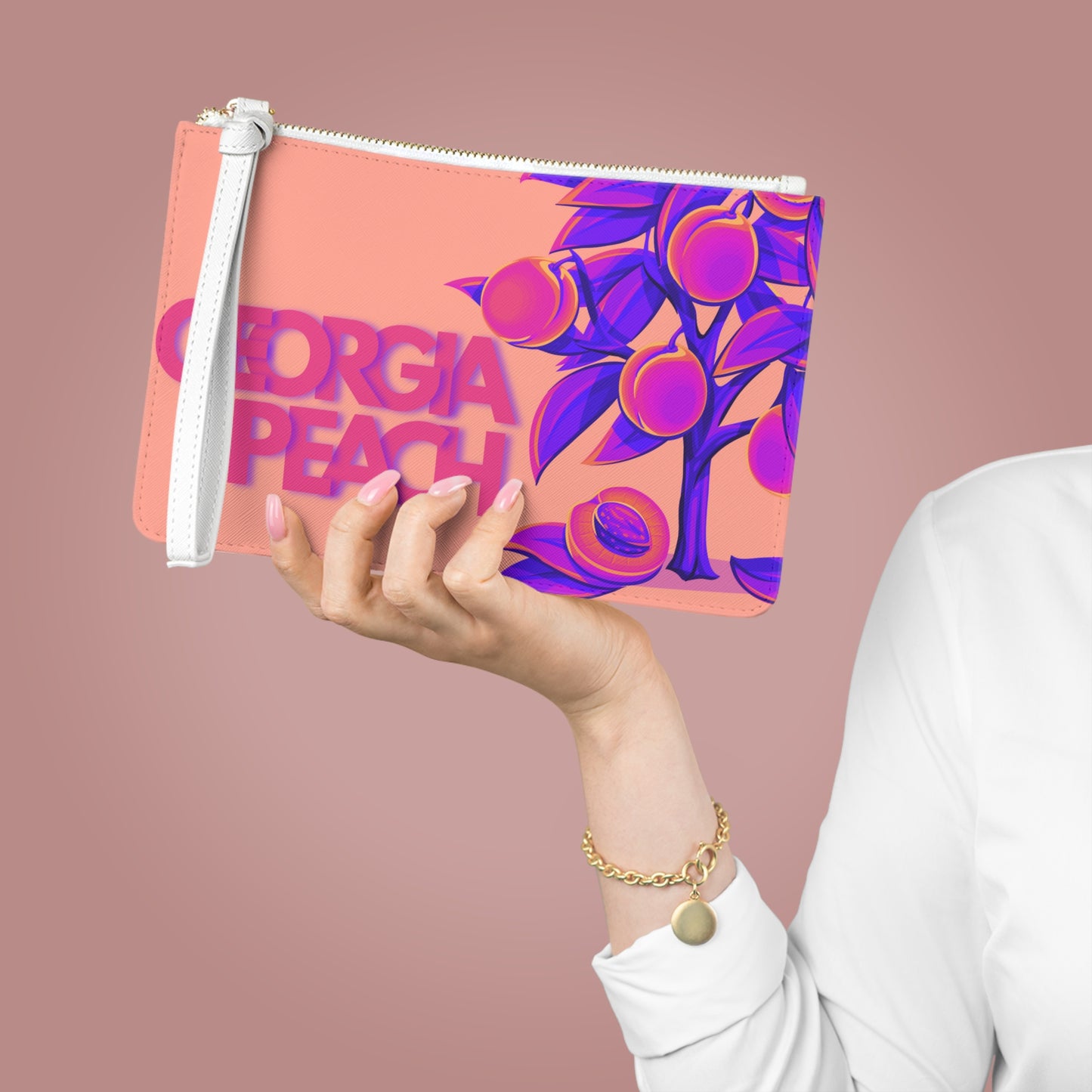 Faux Leather Clutch Bag