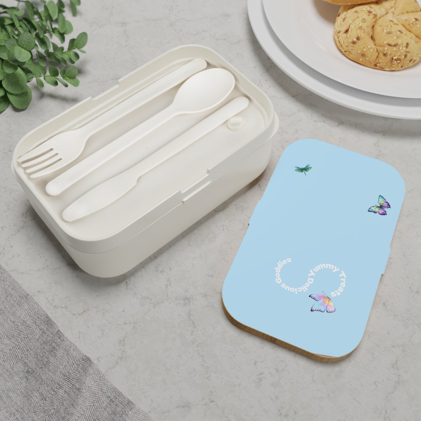 Picnic Bento Lunch Box, Garden Party Design, Eco-Friendly Container, Perfect for Work, School, Picnics, Gifts