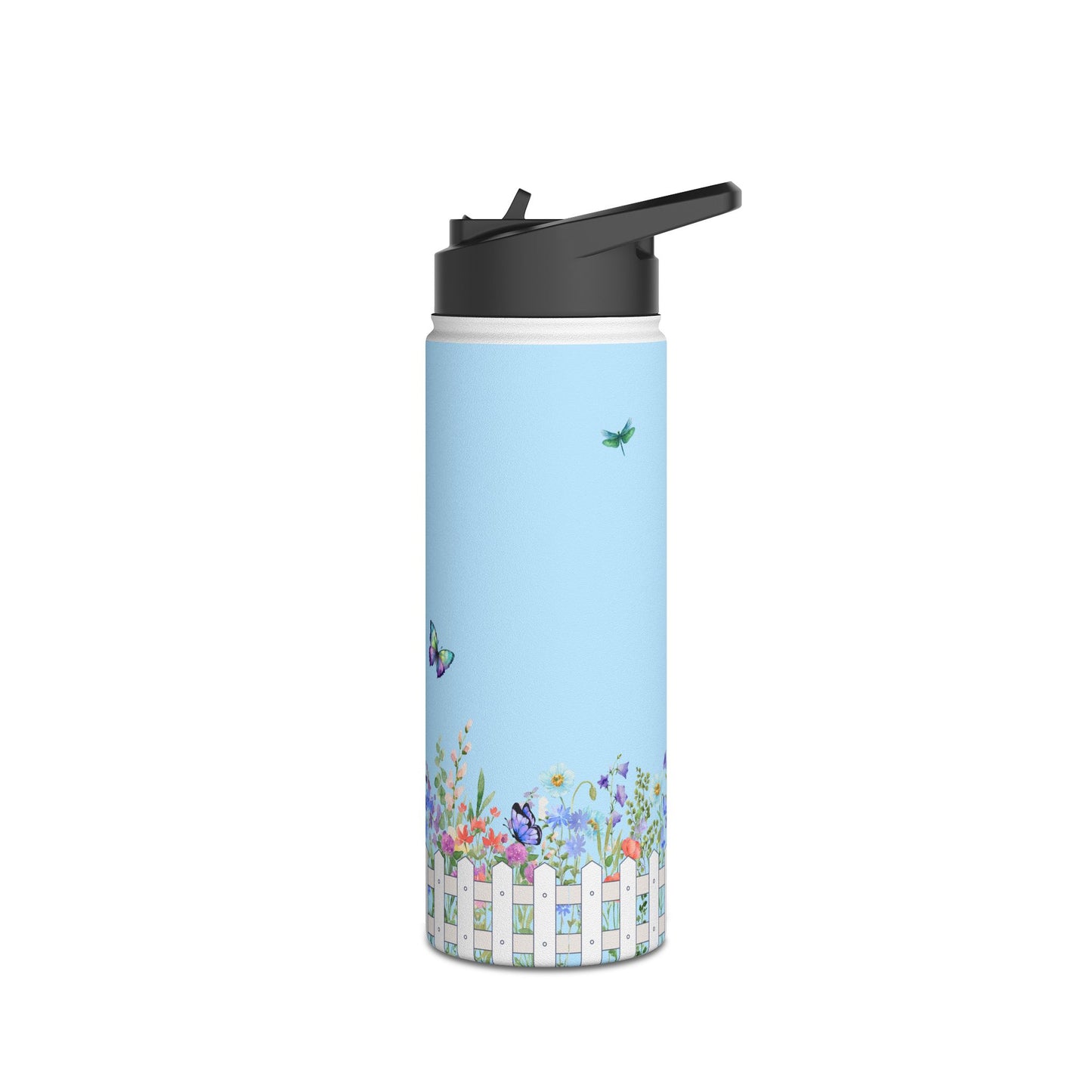 Garden Party Stainless Steel Water Bottle, 18oz Eco-Friendly Travel Mug, InspirationalHydration, Great for Hikers, Gift Idea for picnic Lovers