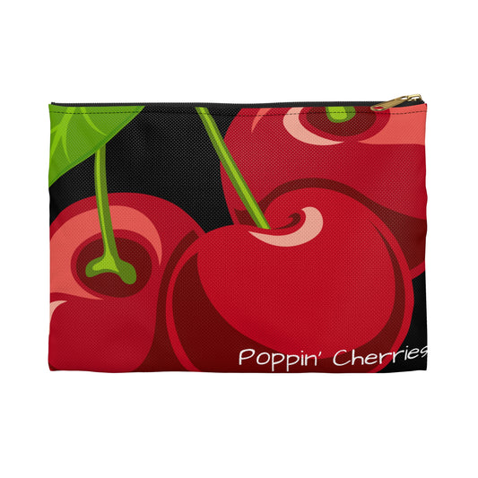 Poppin' Cherry Accessory Pouch for Sweet Lovers, Makeup Bag, Organizing Purse, Gift for Cherry Lovers, Cute Storage