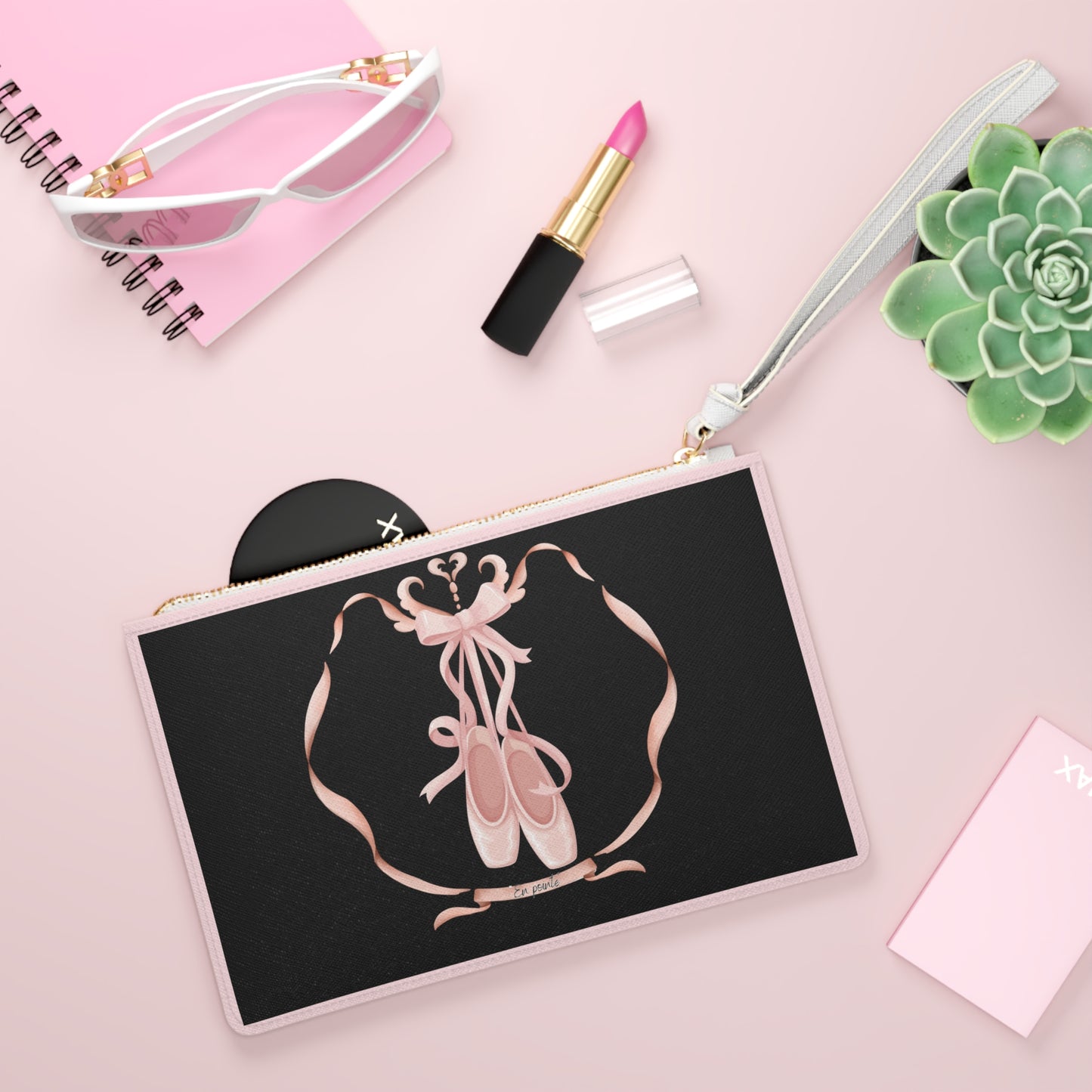 9.5x6 Clutch with strap Ballerina Feminine and Fierce