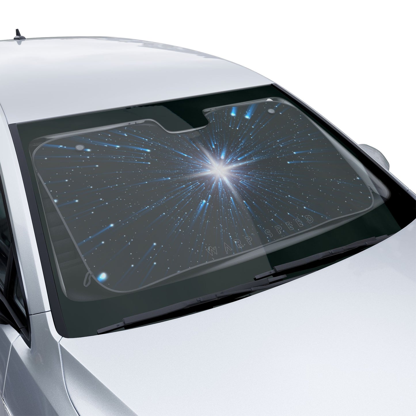 Warp Speed Car Sun Shades - Cosmic Theme Auto Accessory, UV Protection, Stylish Shade for Road Trips, Unique Gift for Space Lovers