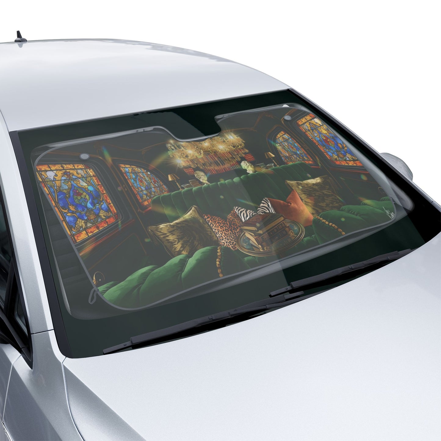 Chandelier Luxury Car Sun Shades, Stylish Auto Accessories, Heat Shield for Cars, Sun Blocker for Auto, Unique Car Interior Decor