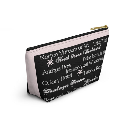 Accessory Pouch w T-bottom Palm Beach blk/pnk