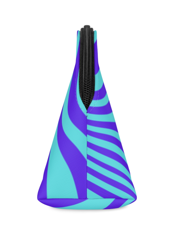 Makeup Bag Purple/aqua stripe