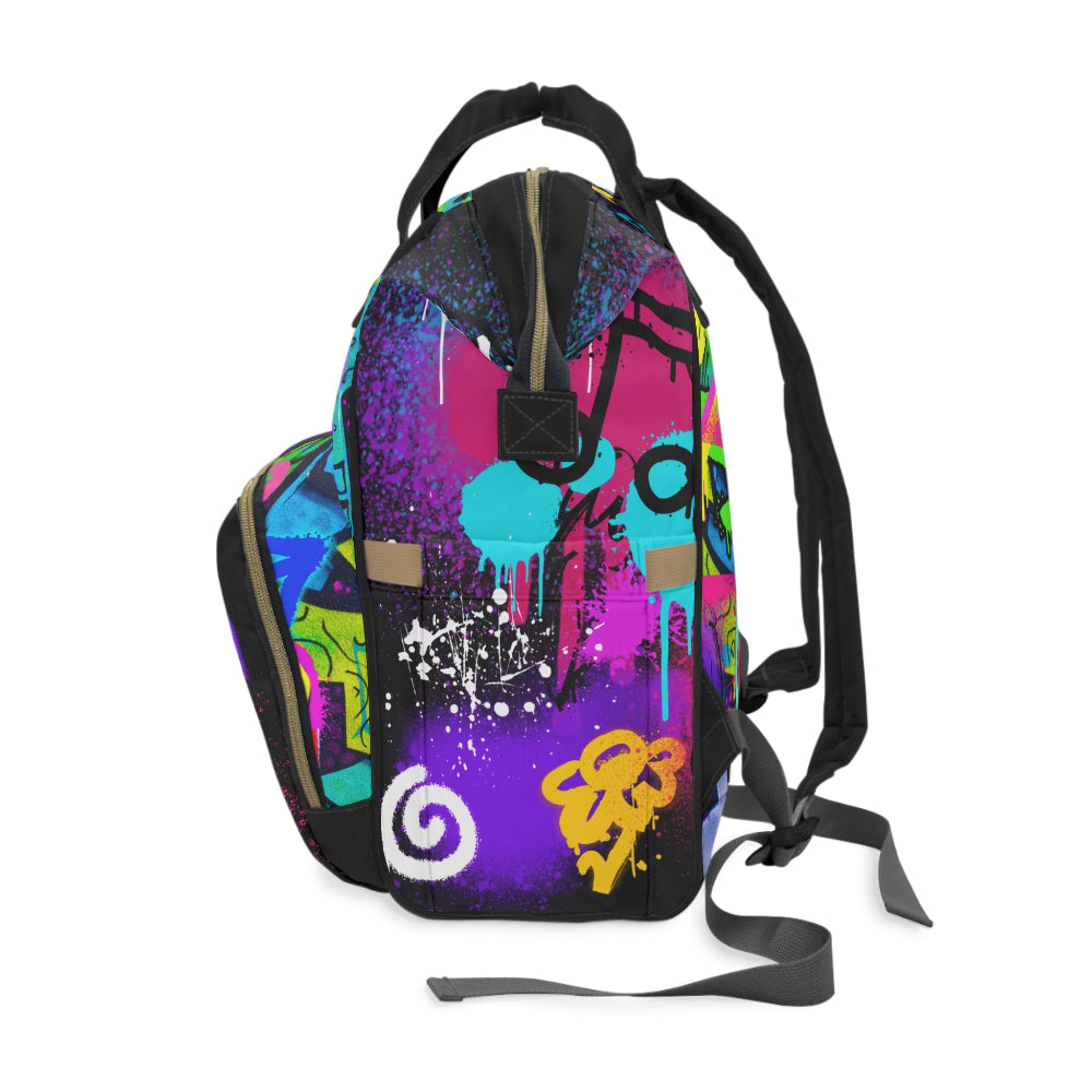 PBP Dad's Diaper Backpack with graffiti