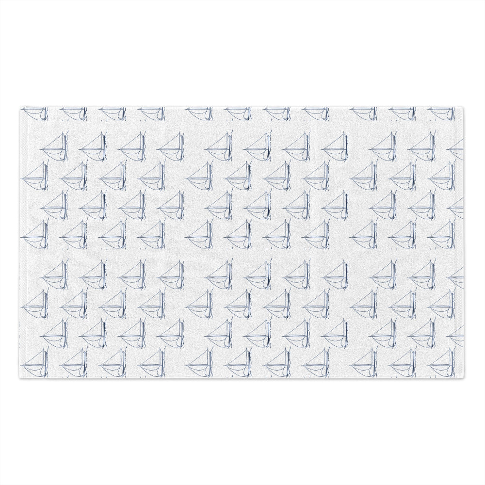 PBP Nautical burp cloth with sailboat design on a white background