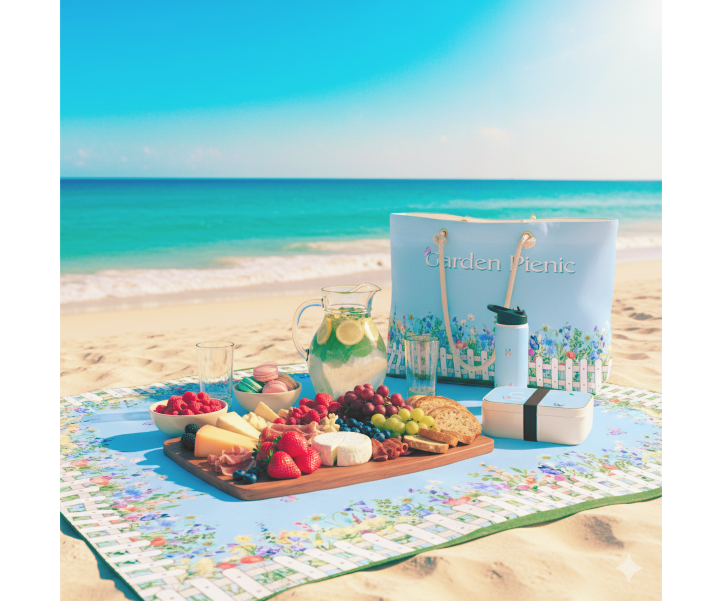 Garden Party Picnic Kit for 1 - 4pc
