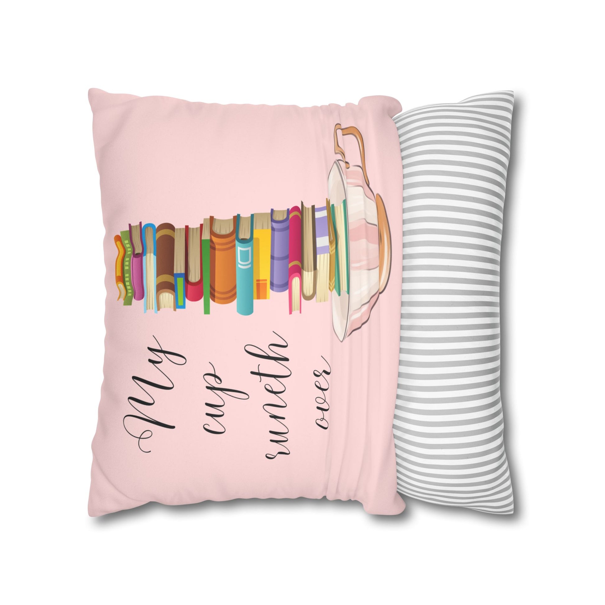 Books A Plenty!Faux Suede Square Pillow Case  Double sided two for one!