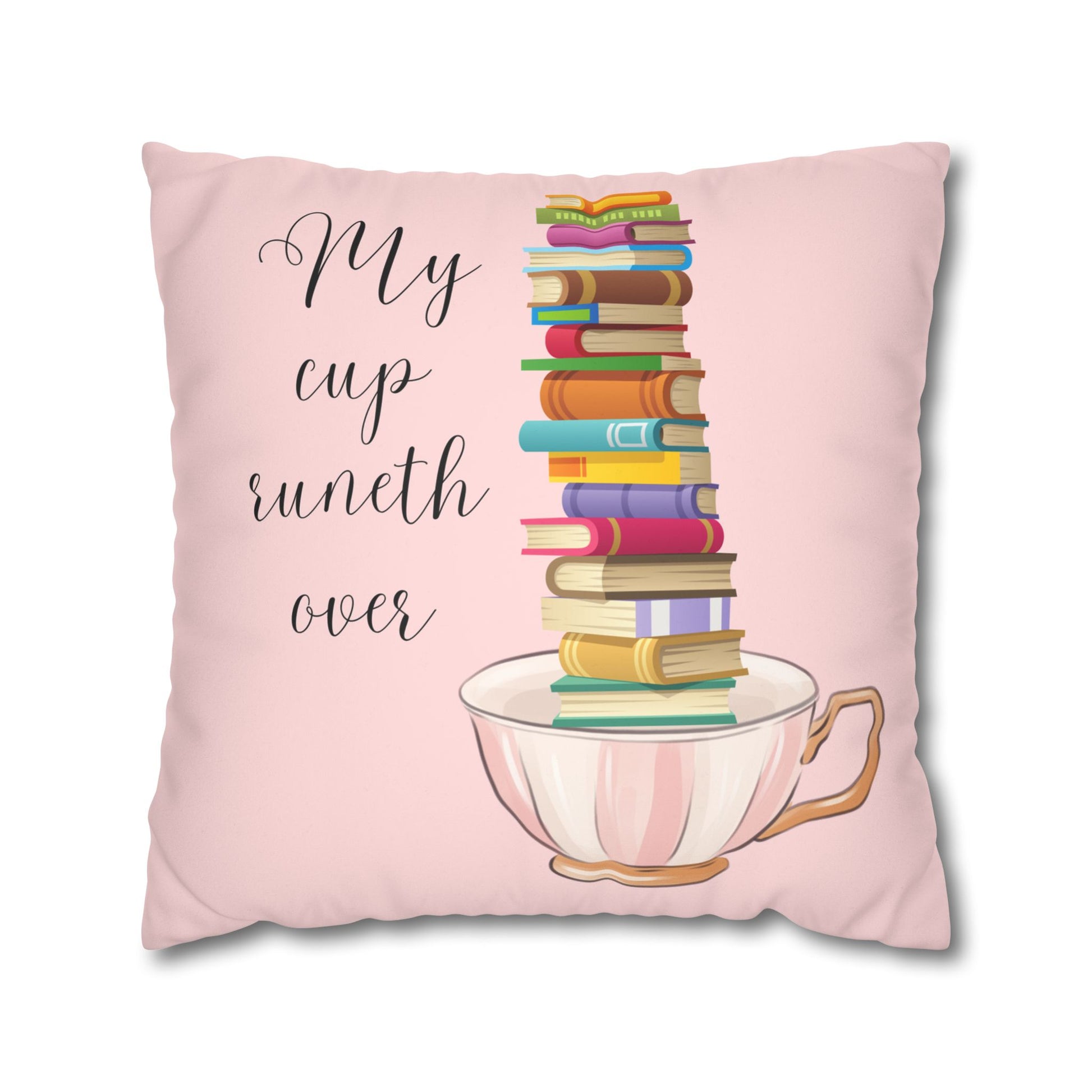 Books A Plenty!Faux Suede Square Pillow Case  Double sided two for one!