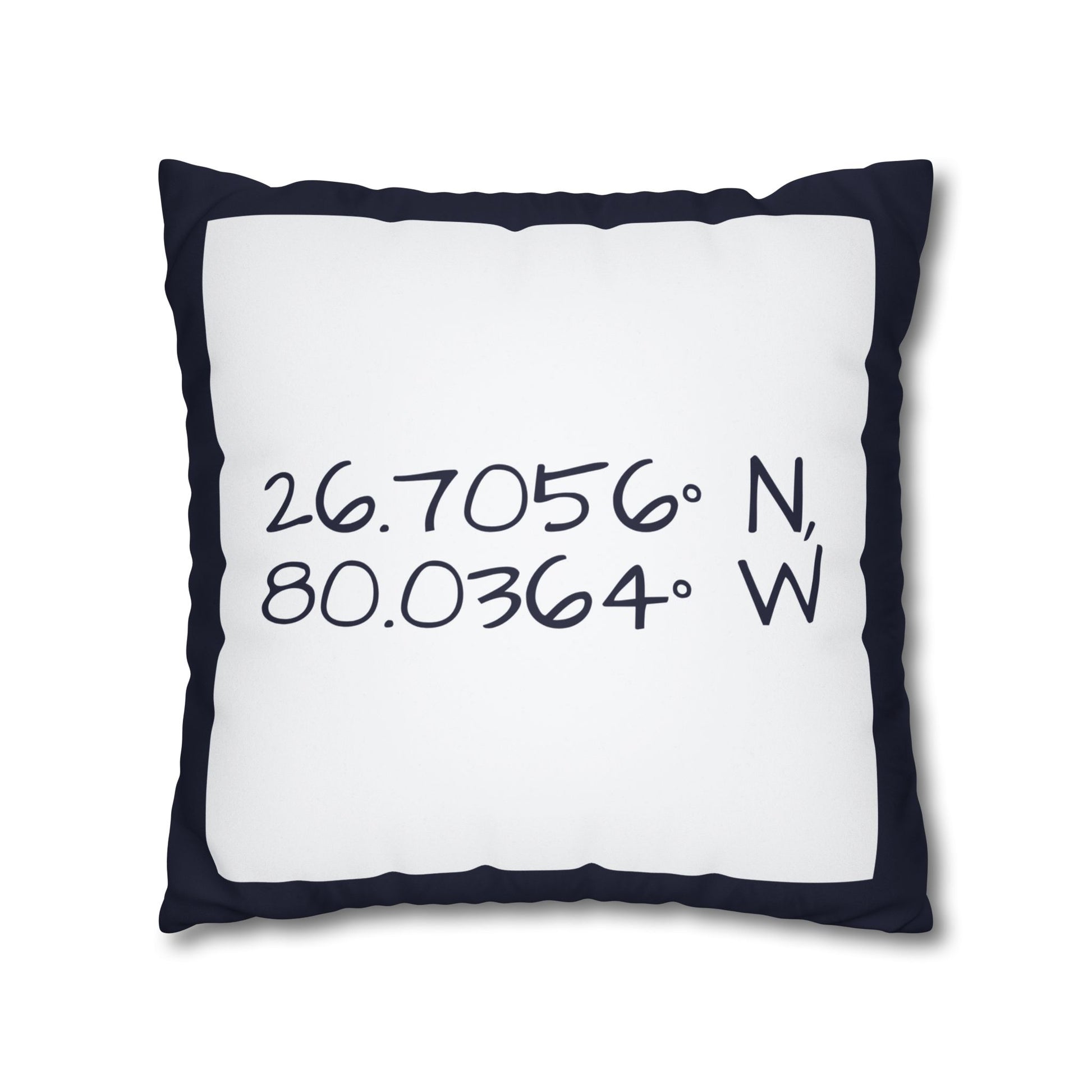 PB Proper White and Navy faux Suede pillow cover Double sided