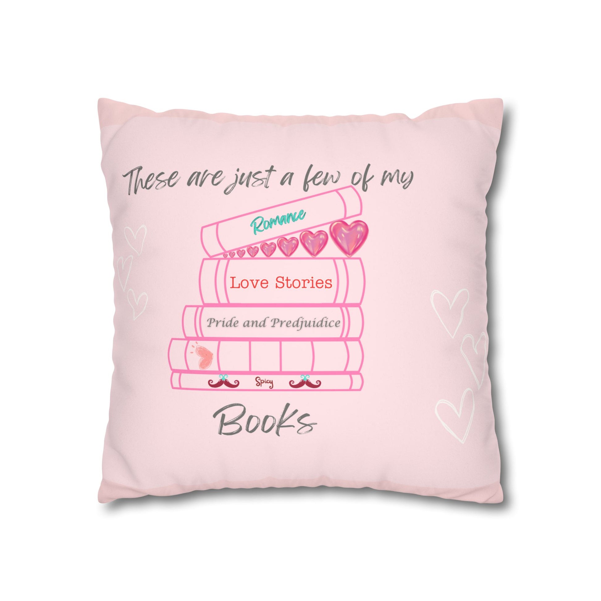 Books A Plenty!Faux Suede Square Pillow Case  Double sided two for one!