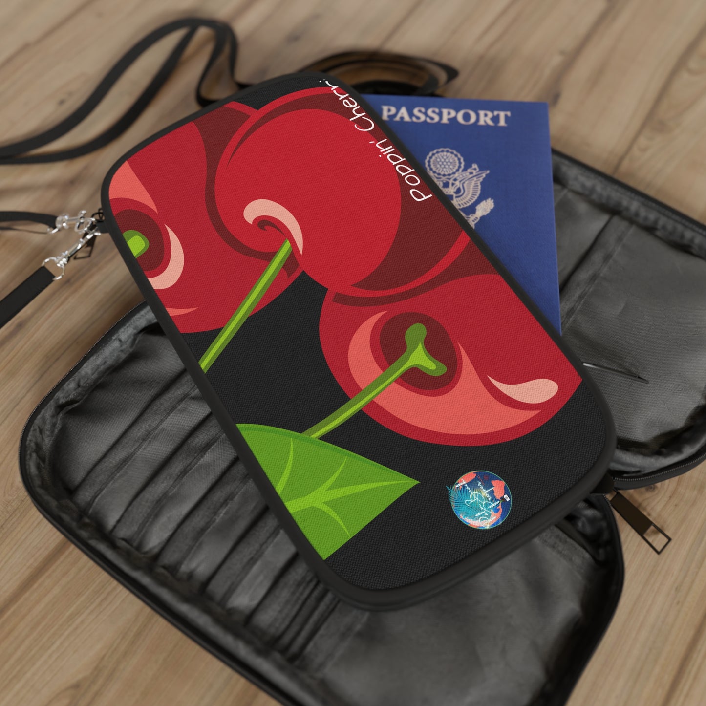 Cherry Passport Wallet - Stylish Travel Accessory, Gift for Travelers, Cute Cherry Design, Summer Vibes, Practical Travel Organizer