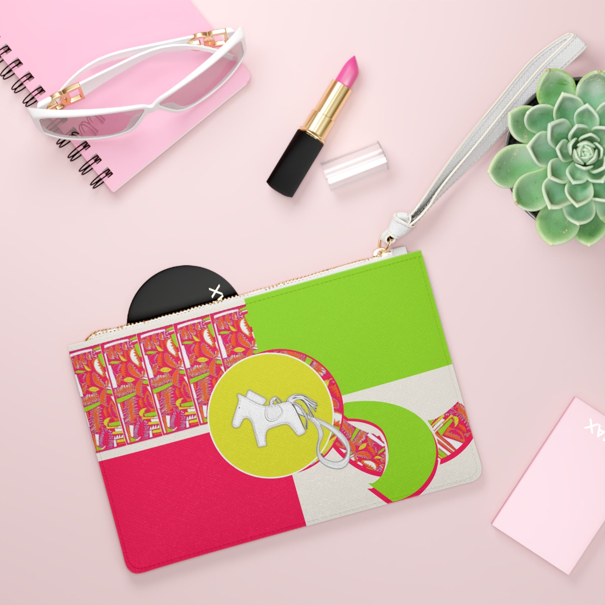 Twilly Away Vibrant Clutch Bag for Trendy Outings, Perfect for Parties, Travel, or Gifts, Colorful Makeup Bag, Stylish Pouch, Accessory