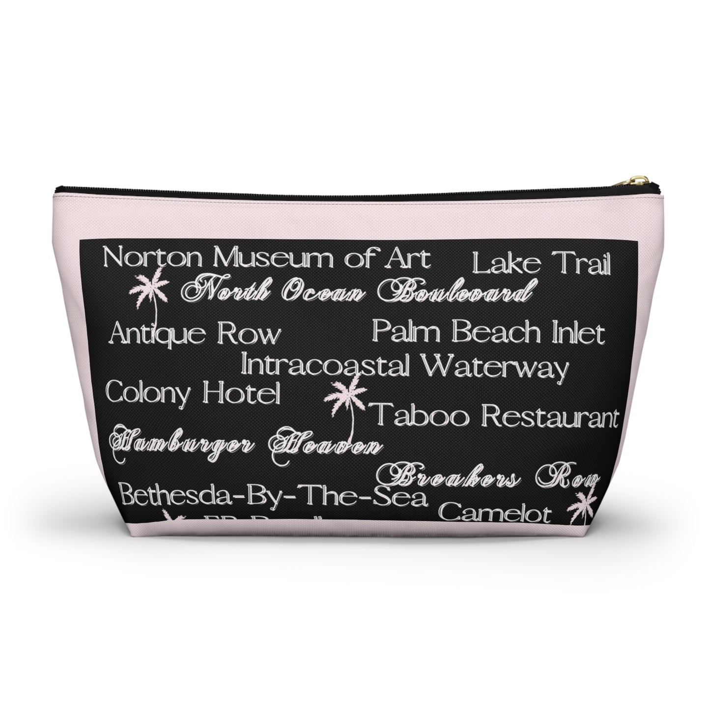 Accessory Pouch w T-bottom Palm Beach blk/pnk