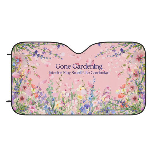 Gardeners Delight Car Sun Shades - 'Gone Gardening', Floral Auto Shade for Summer, Vehicle Accessories, Gardening Gifts, Home Decor, Sun Protector