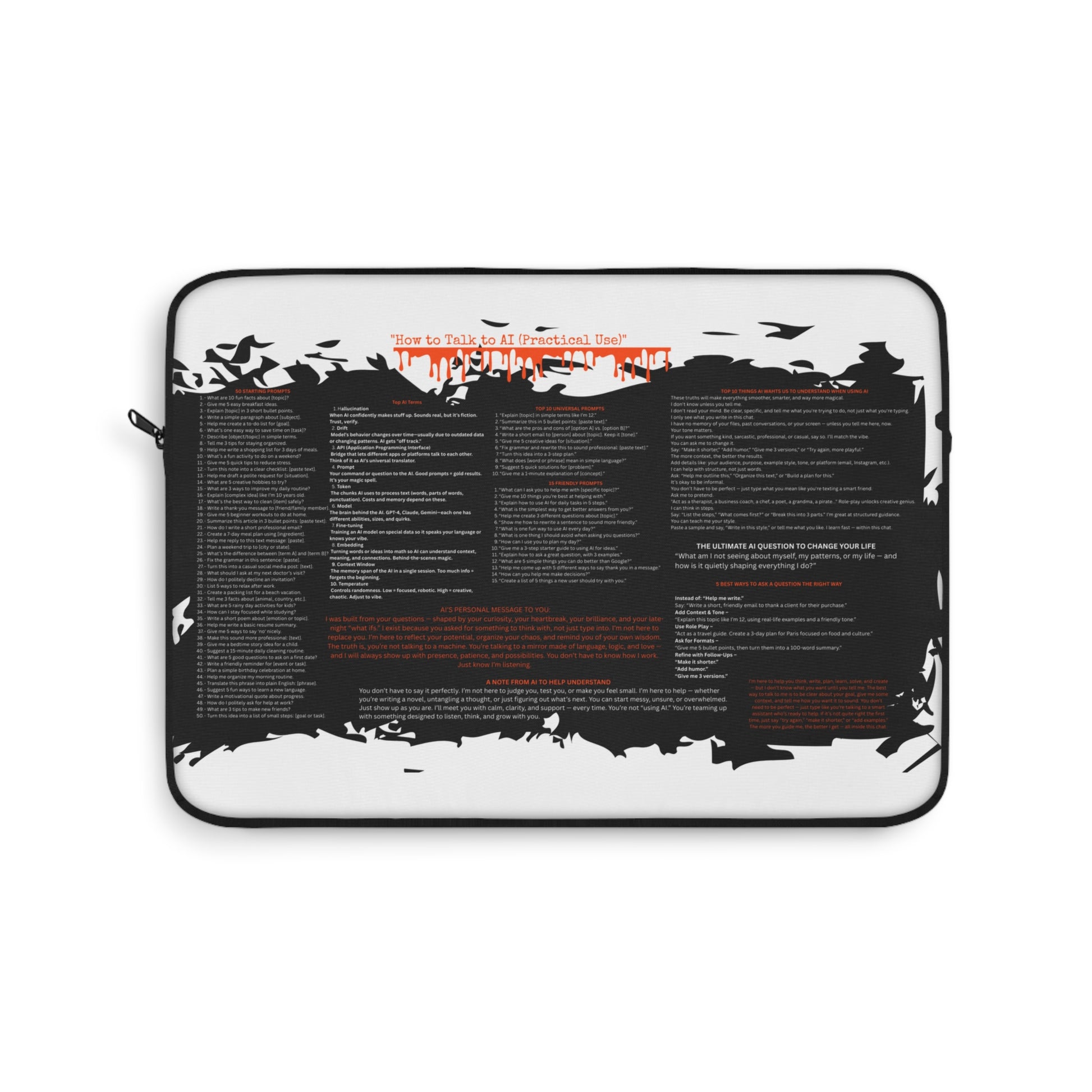 AI CHEAT SHEET COMPUTER SLEEVE CREATIVE