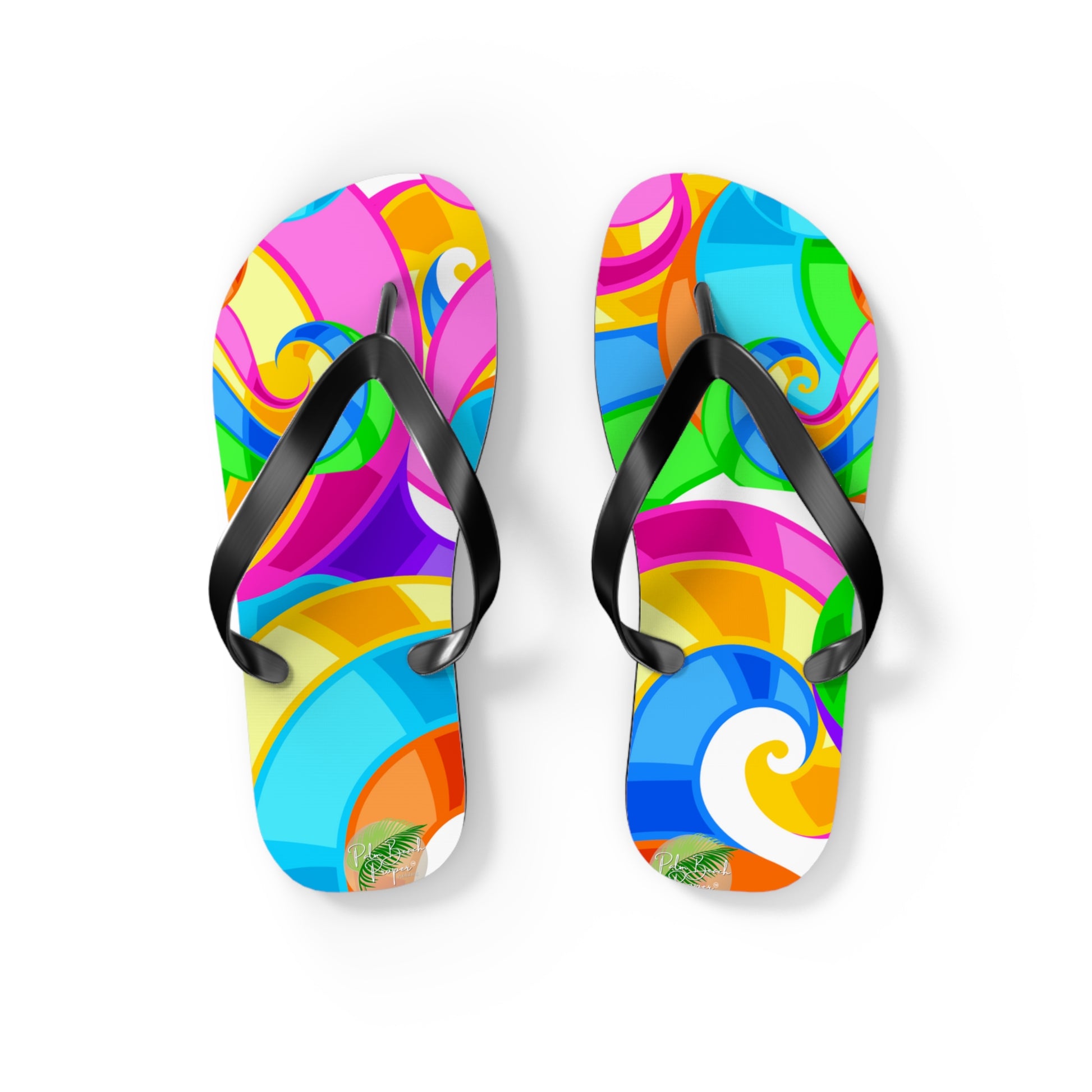 Bright Swirls Flip Flops