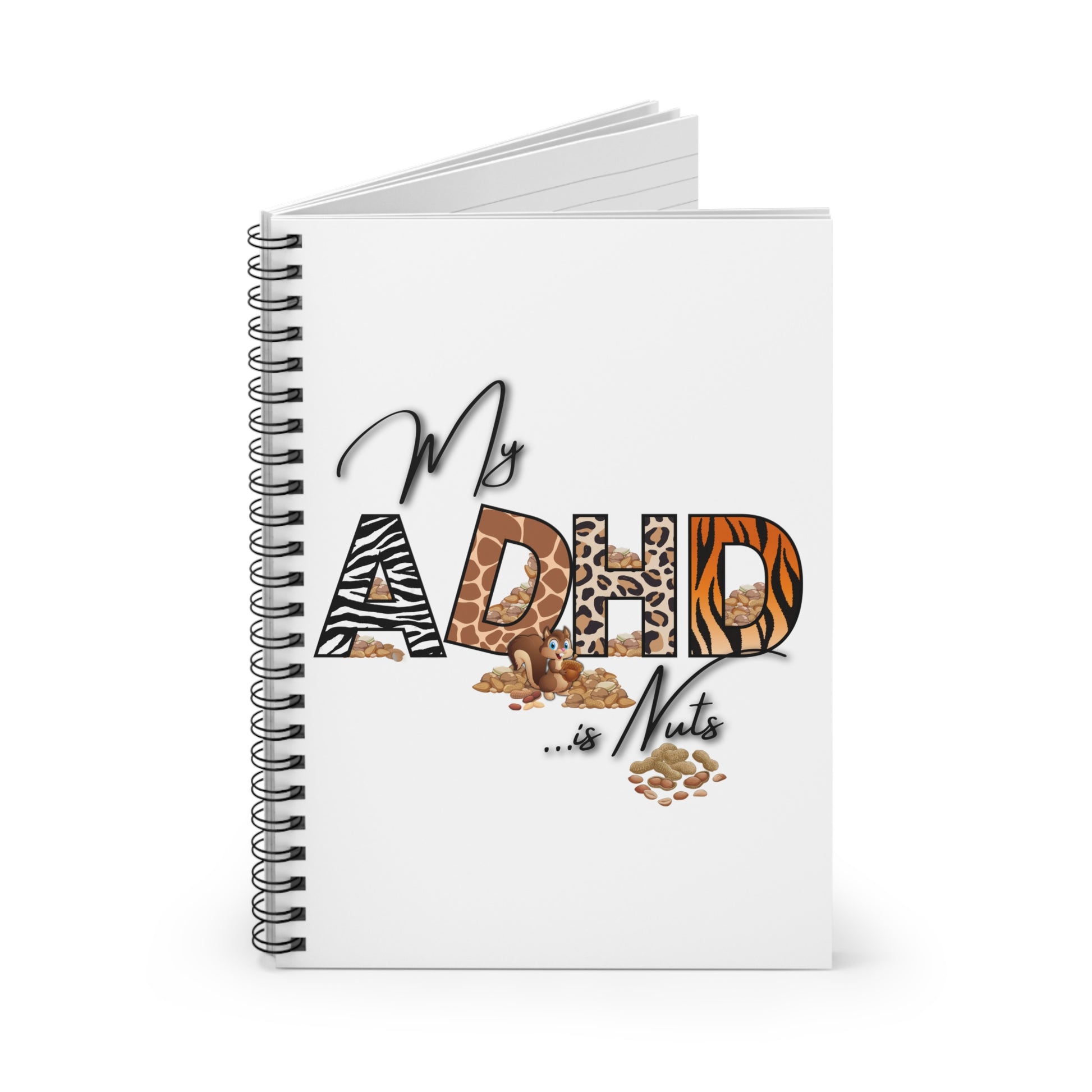 Spiral Notebook - My ADHD is Nuts, ADHD Journal, Mental Health Gift, Student School Supplies, Fun Notebook