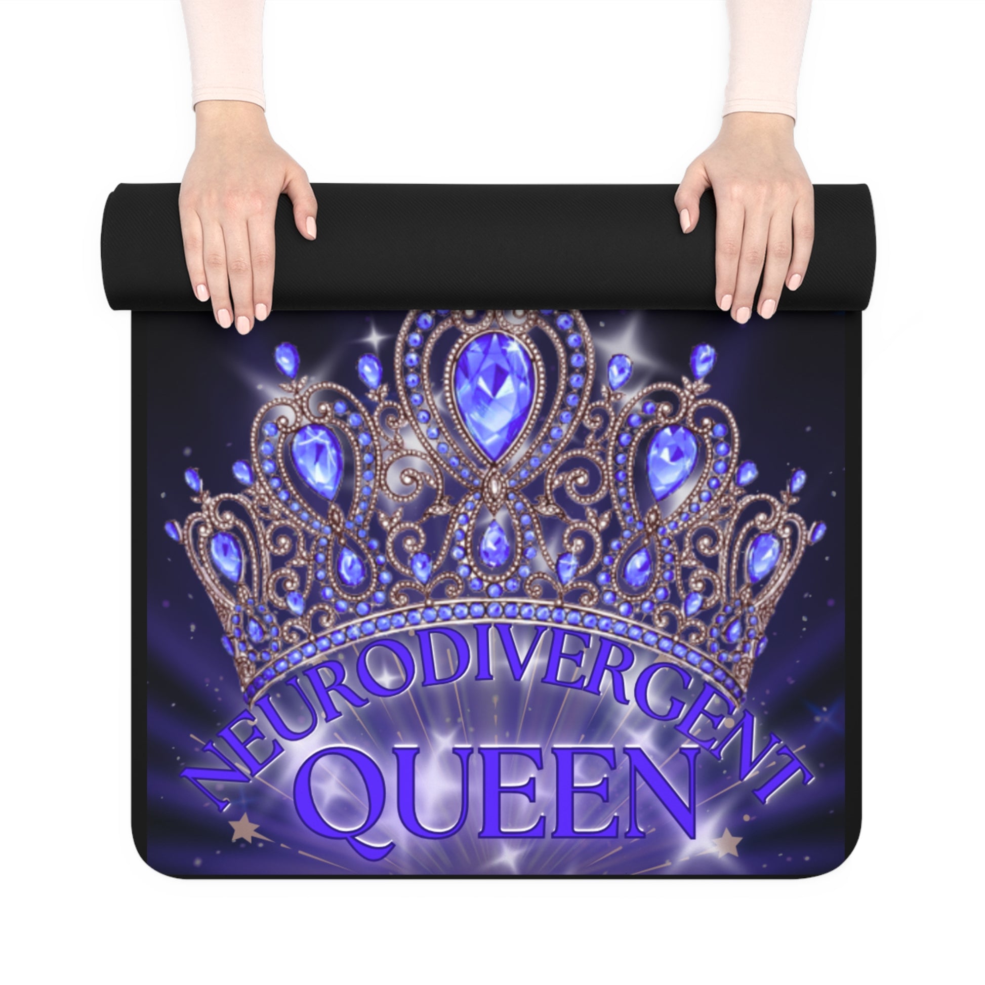 Yoga Mat - Glittering Queen Design, Ideal for Meditation, Home Workouts, Fit for Yoga Enthusiasts, Wellness Gifts, Fitness Inspiration