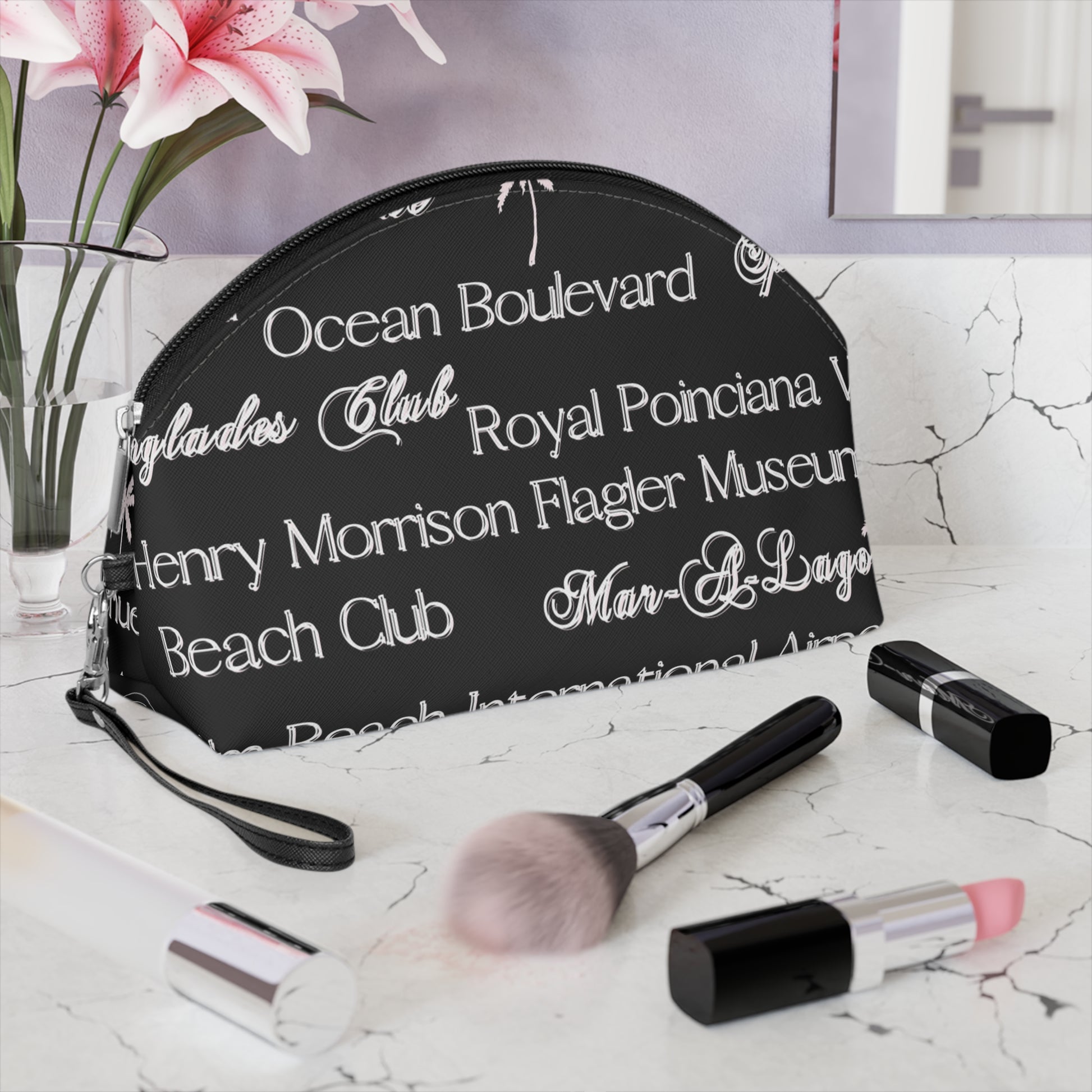 Makeup Bag Palm Beach Blk/pnk