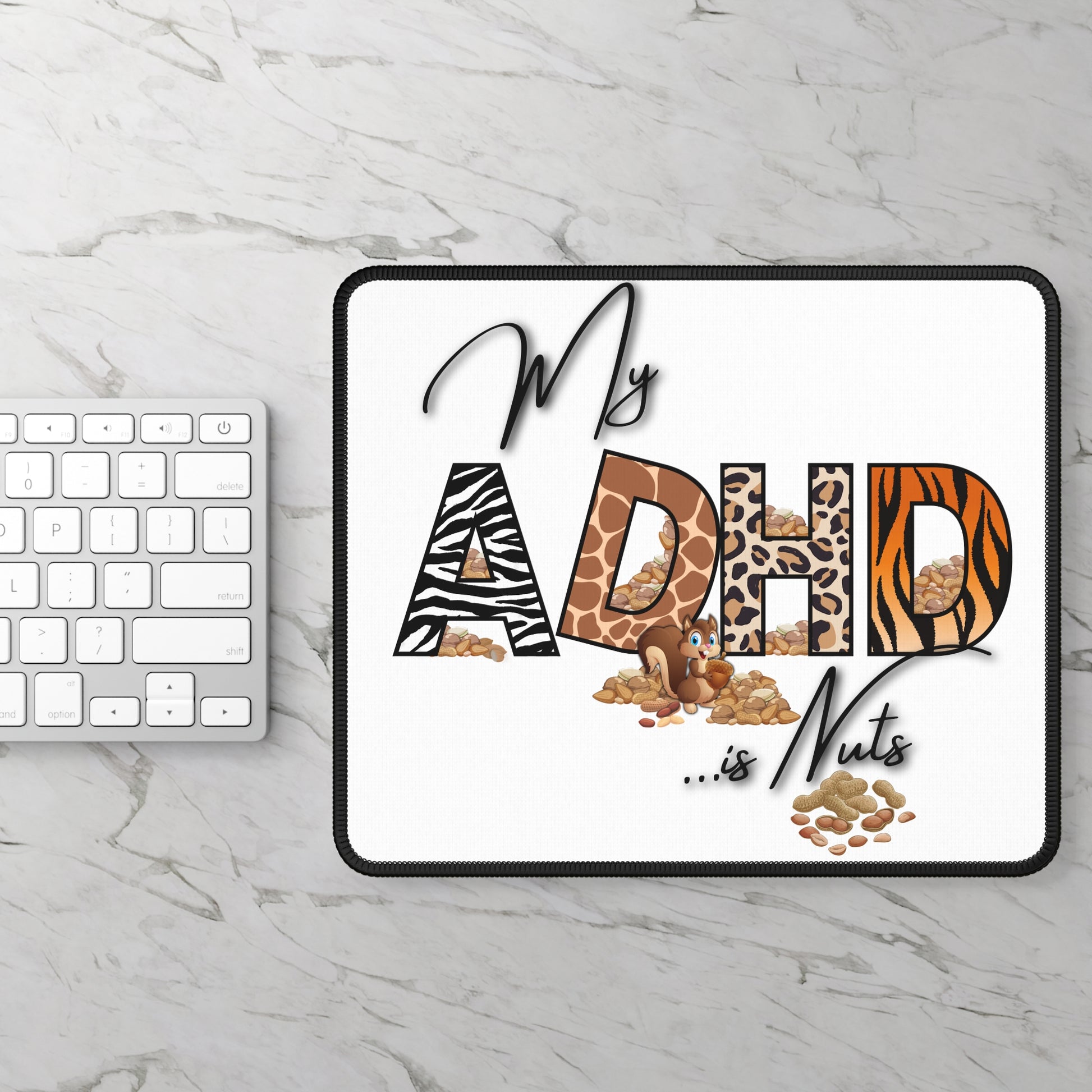 Gaming Mouse Pad with 'My ADHD is Nuts' - Fun Desk Accessory for Gamers, Gifts for ADHD Awareness, Creative Office Decor, Cool [...]