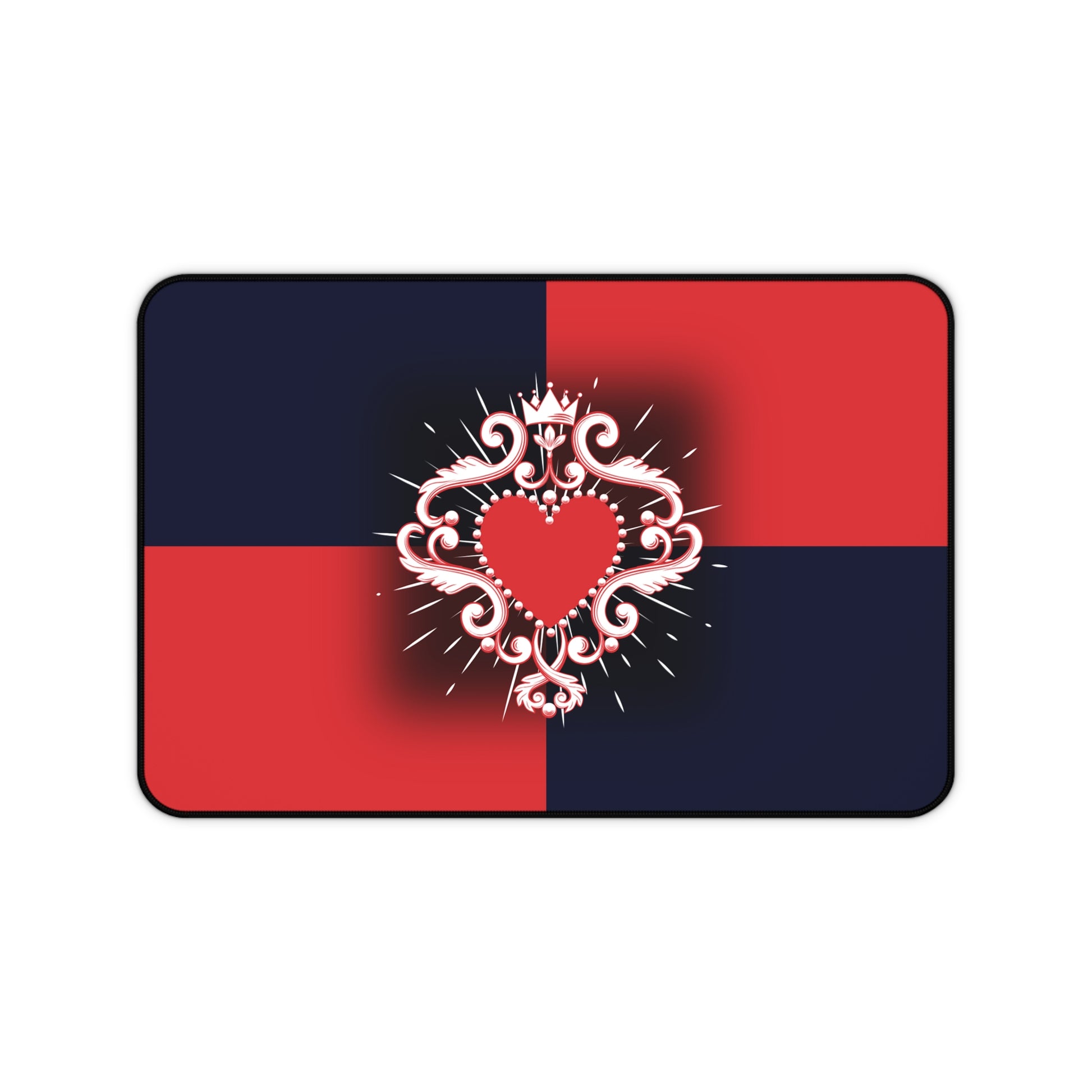 Queen of Hearts, Heart Crown Desk Mat - Elegant Workspace Decor, Gaming Mouse Pad, Office Gift, Valentine’s Day Decor, Custom Desk Accessories
