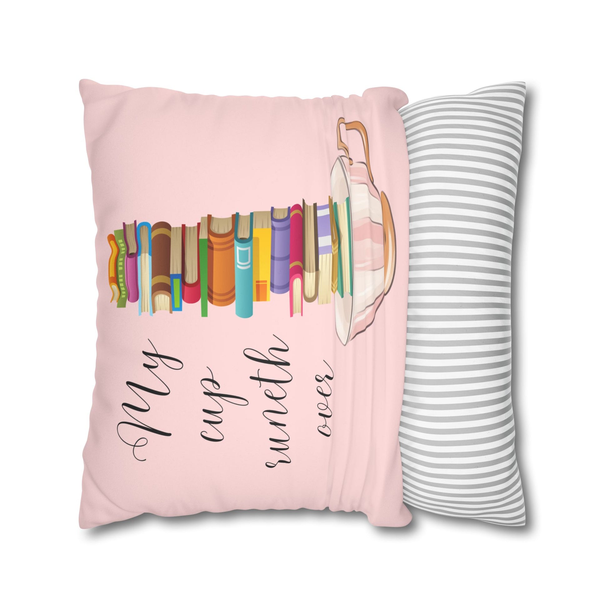 Books A Plenty!Faux Suede Square Pillow Case  Double sided two for one!