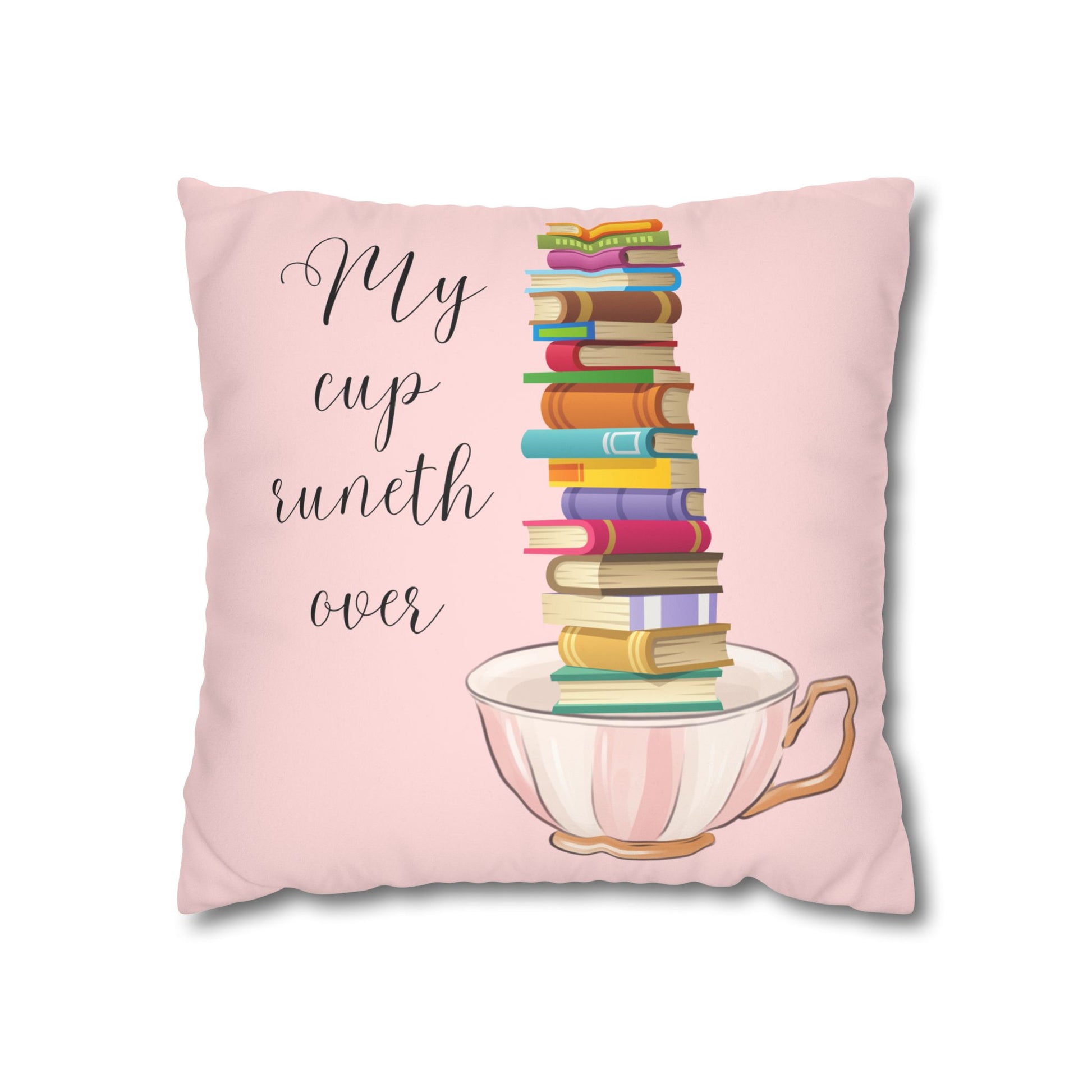 Books A Plenty!Faux Suede Square Pillow Case  Double sided two for one!