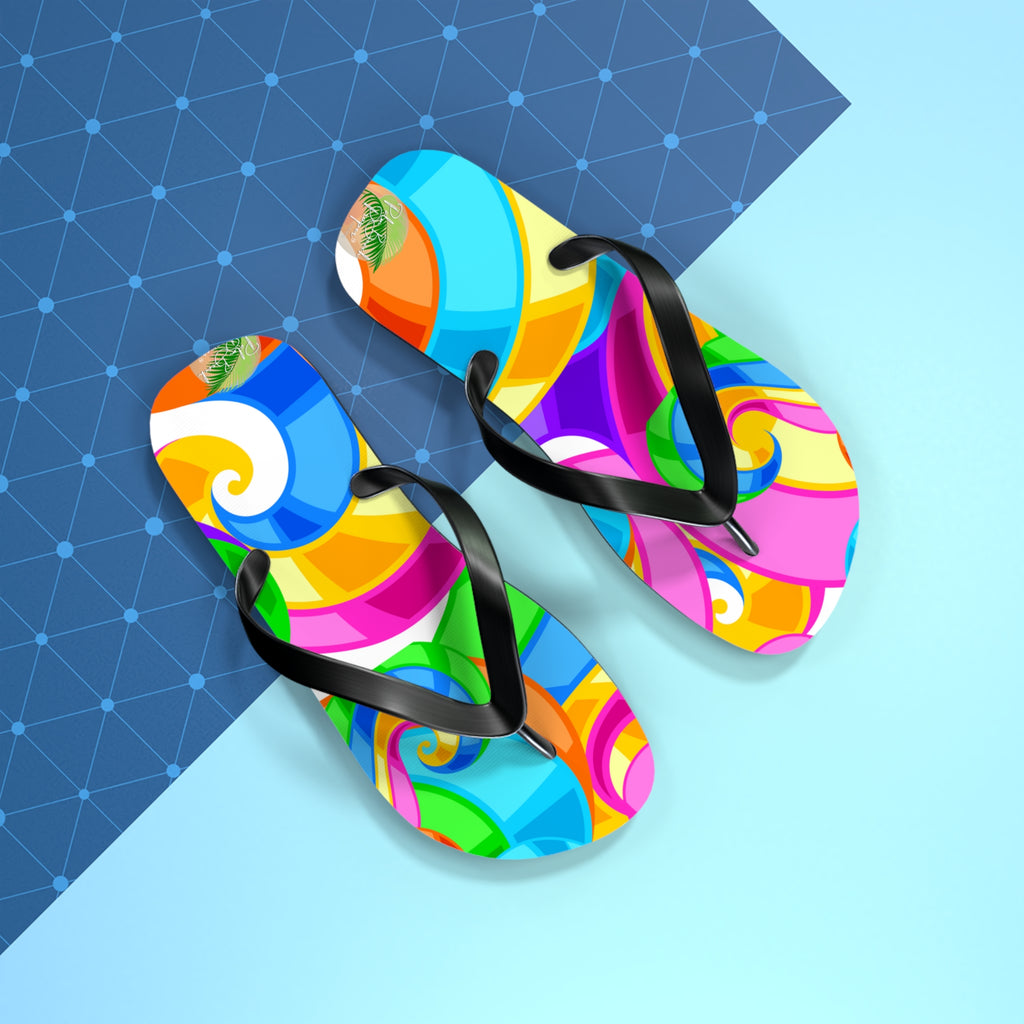 Bright Swirls Flip Flops