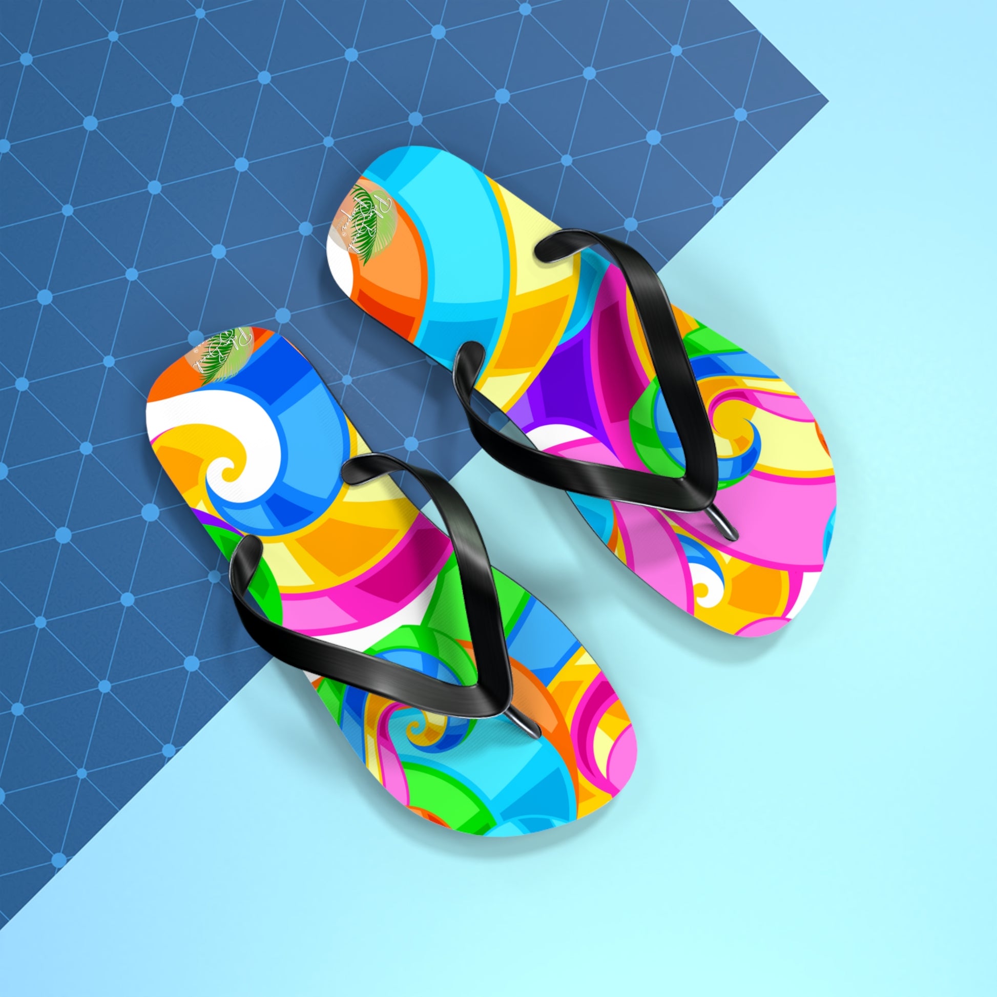 Bright Swirls Flip Flops