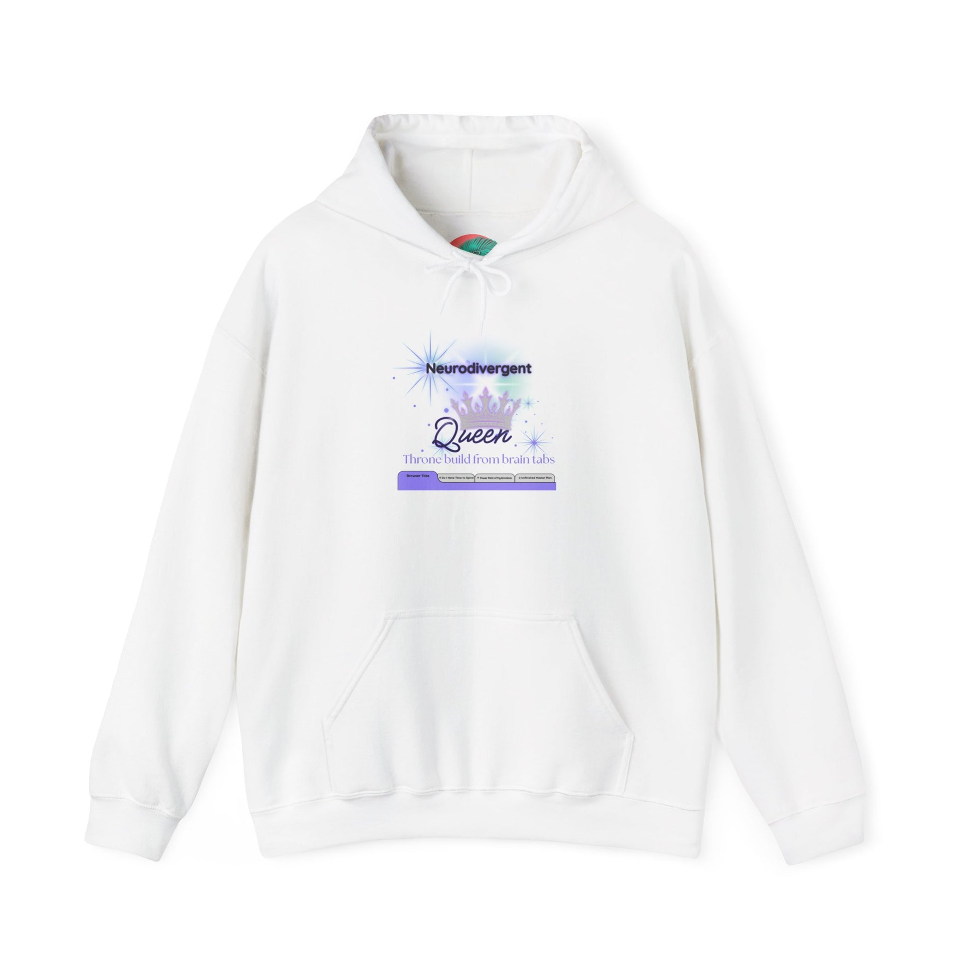 NEURODIVERGENT Queen-Themed Unisex Heavy Blend™ Hooded Sweatshirt | Cozy Streetwear, Perfect Gift, Celebrations, Empowerment, Stylish Comfort