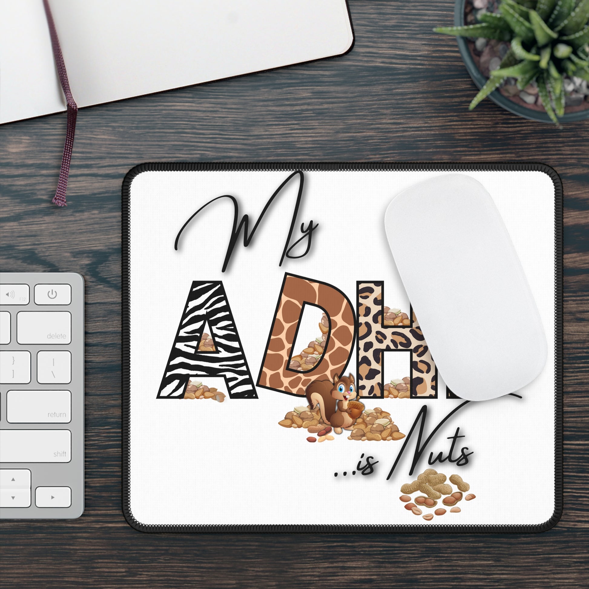 Gaming Mouse Pad with 'My ADHD is Nuts' - Fun Desk Accessory for Gamers, Gifts for ADHD Awareness, Creative Office Decor, Cool [...]