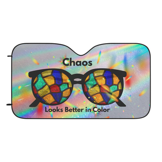 Chaos Looks better in color Car Sun Shades, UV Protection Shades, Fun Auto Accessories, Unique Vehicle Decor, Gift for Drivers, Festival Must-Have