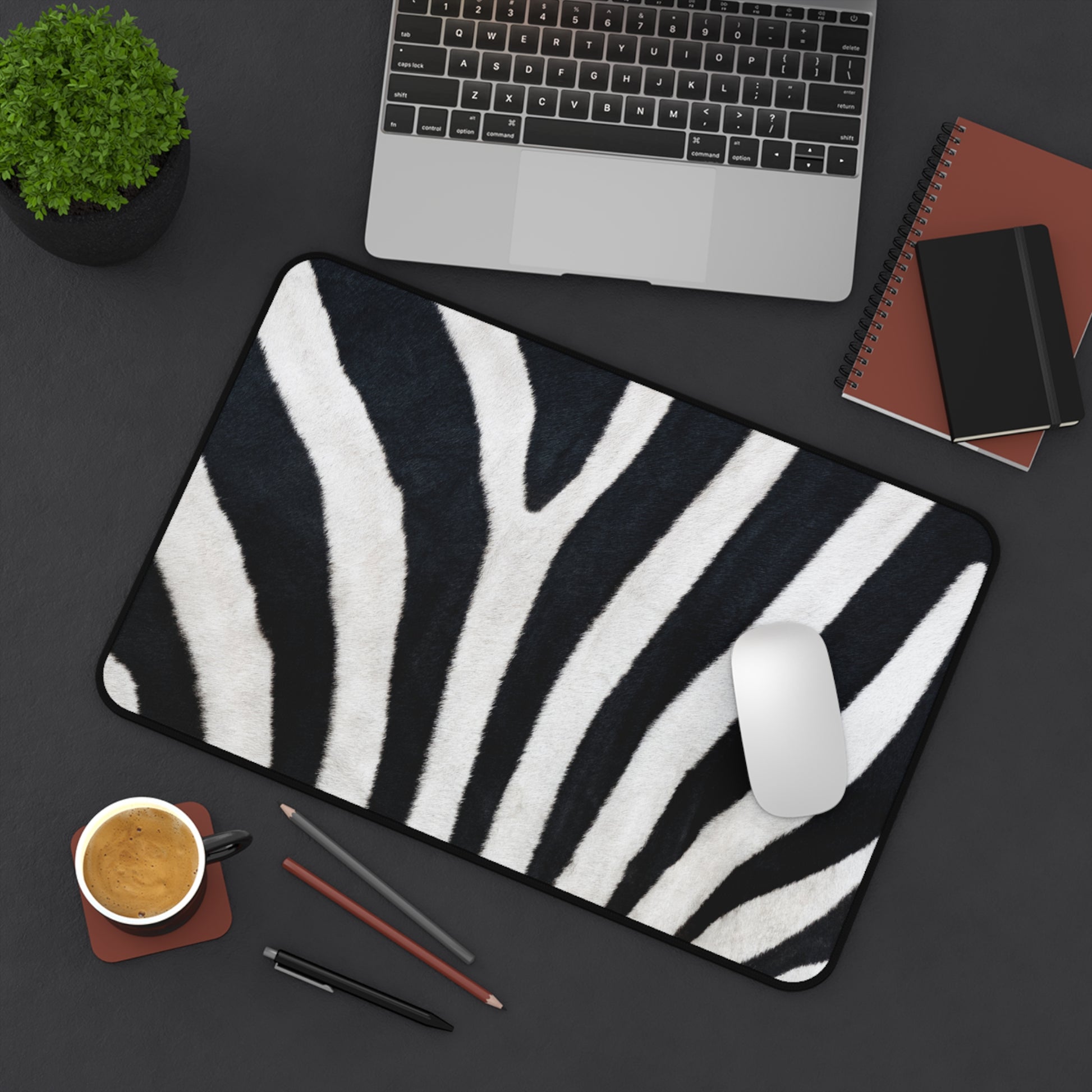 Zebra Print Desk Mat - Stylish Office Decor, Unique Computer Mouse Pad, Gift for Animal Lovers, Home Office Accessory, Modern Workspace