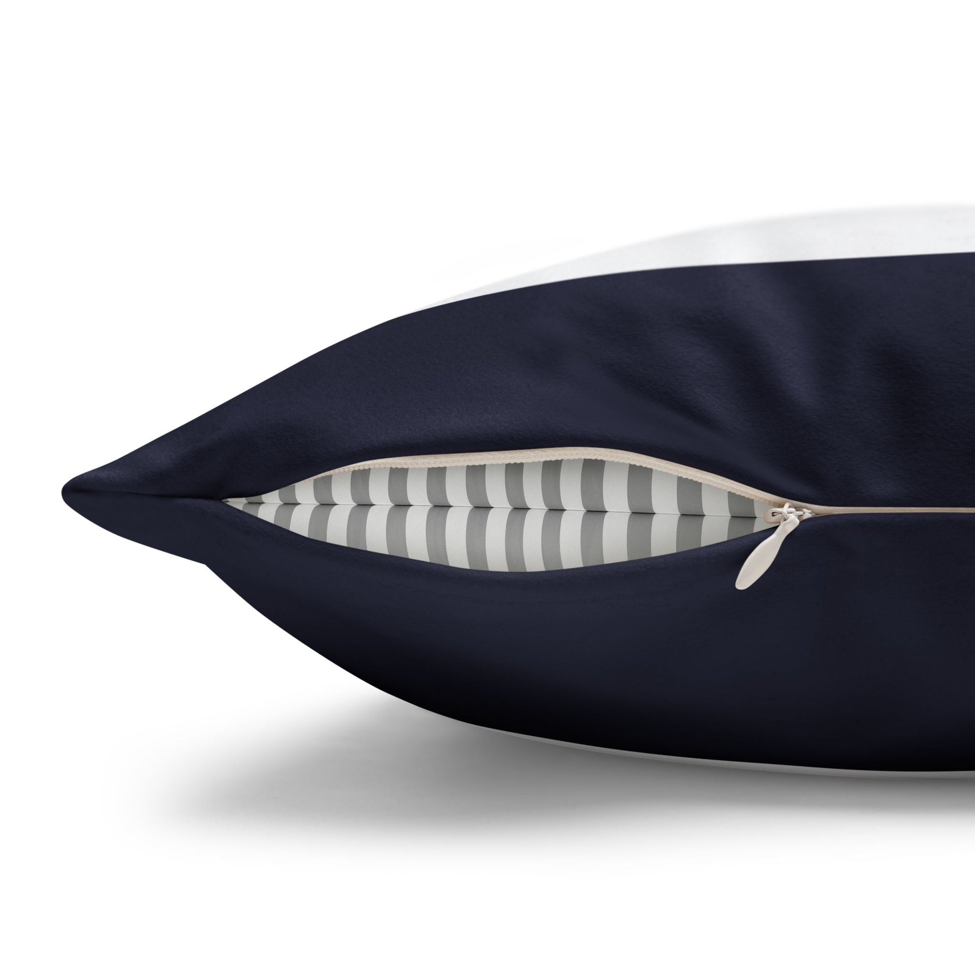 PB Proper White and Navy faux Suede pillow cover Double sided
