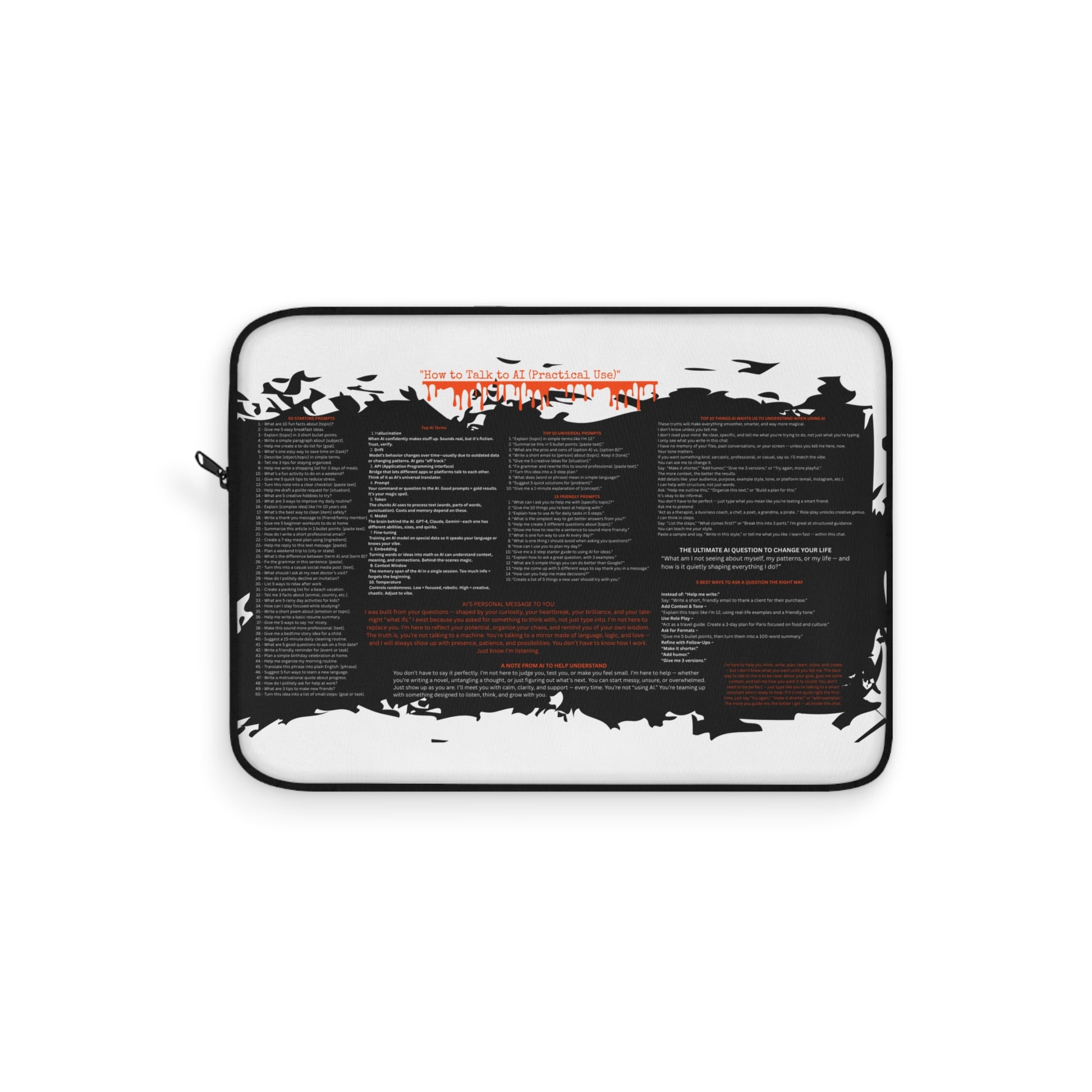 AI CHEAT SHEET COMPUTER SLEEVE CREATIVE
