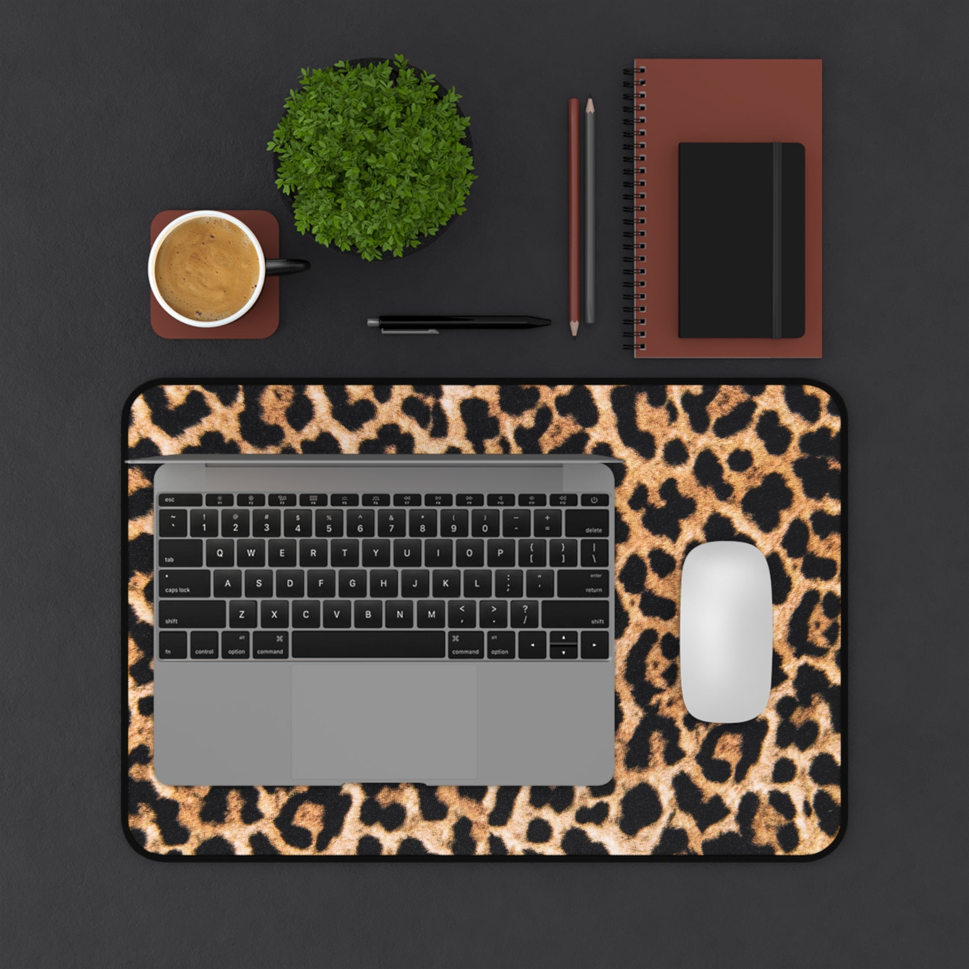 Leopard Print Desk Mat, Cozy Workspace Decor, Office Gifts, Stylish Accessories, Animal Print Desk Pad, Desk Organizer