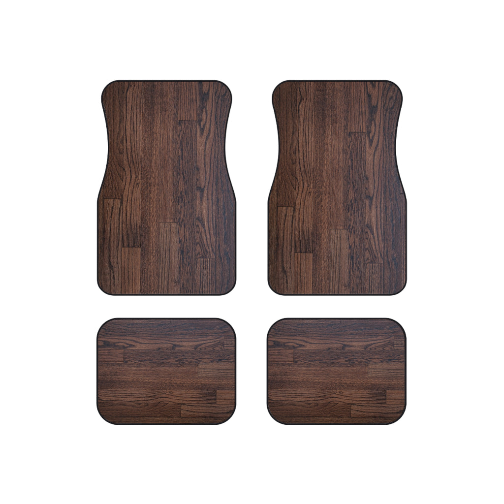 Moody Luxury wood floor Car Mats Set, Stylish Auto Floor Mats, Durable Vehicle Accessories, Perfect for Road Trips or New Car Gifts, Car Decor
