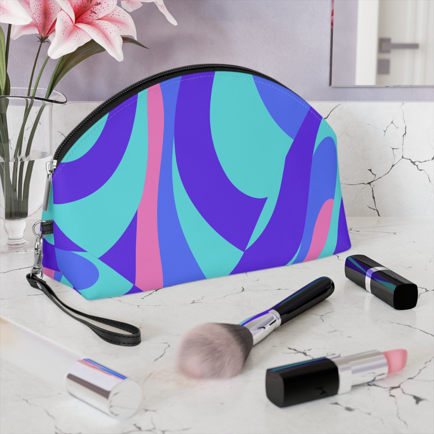 PBP AQUA/PURPLE MAKE UP BAG