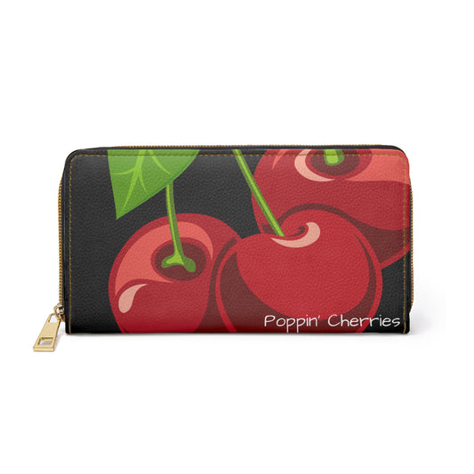 Charming Cherry Zipper Wallet | Sweet Design Accessory, Cute Gift, Stylish Organizer, Floral Wallet, Fun Everyday Use