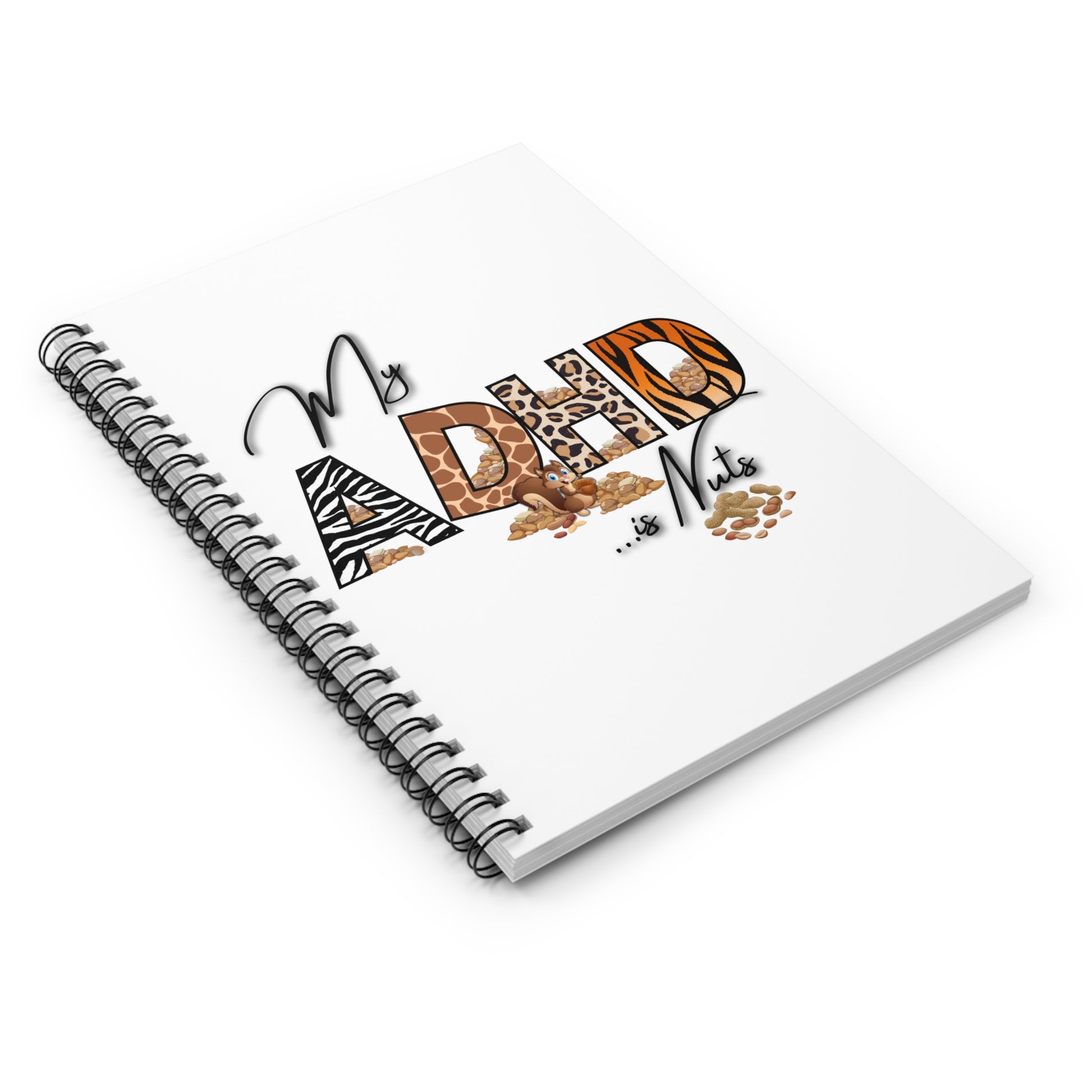 Spiral Notebook - My ADHD is Nuts, ADHD Journal, Mental Health Gift, Student School Supplies, Fun Notebook