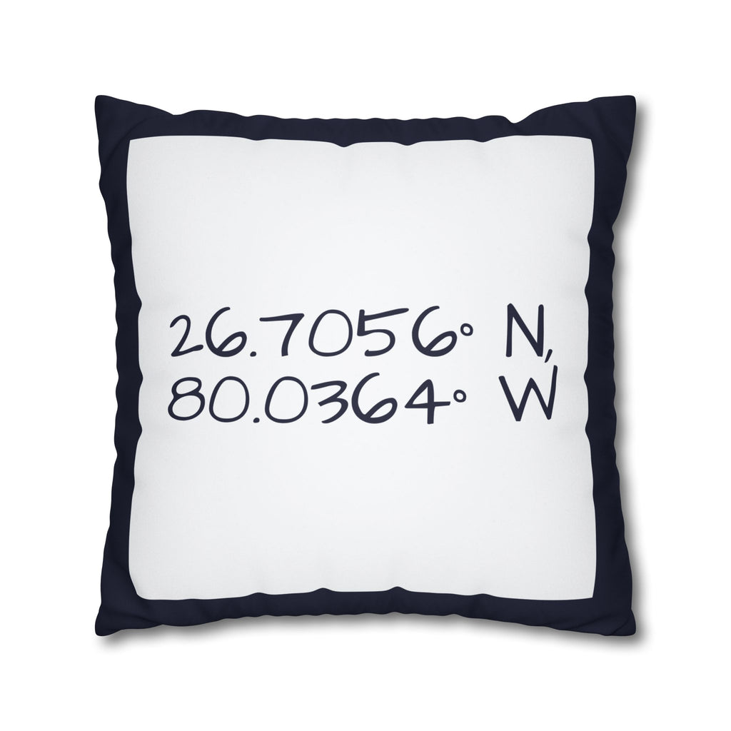 PB Proper White and Navy faux Suede pillow cover Double sided