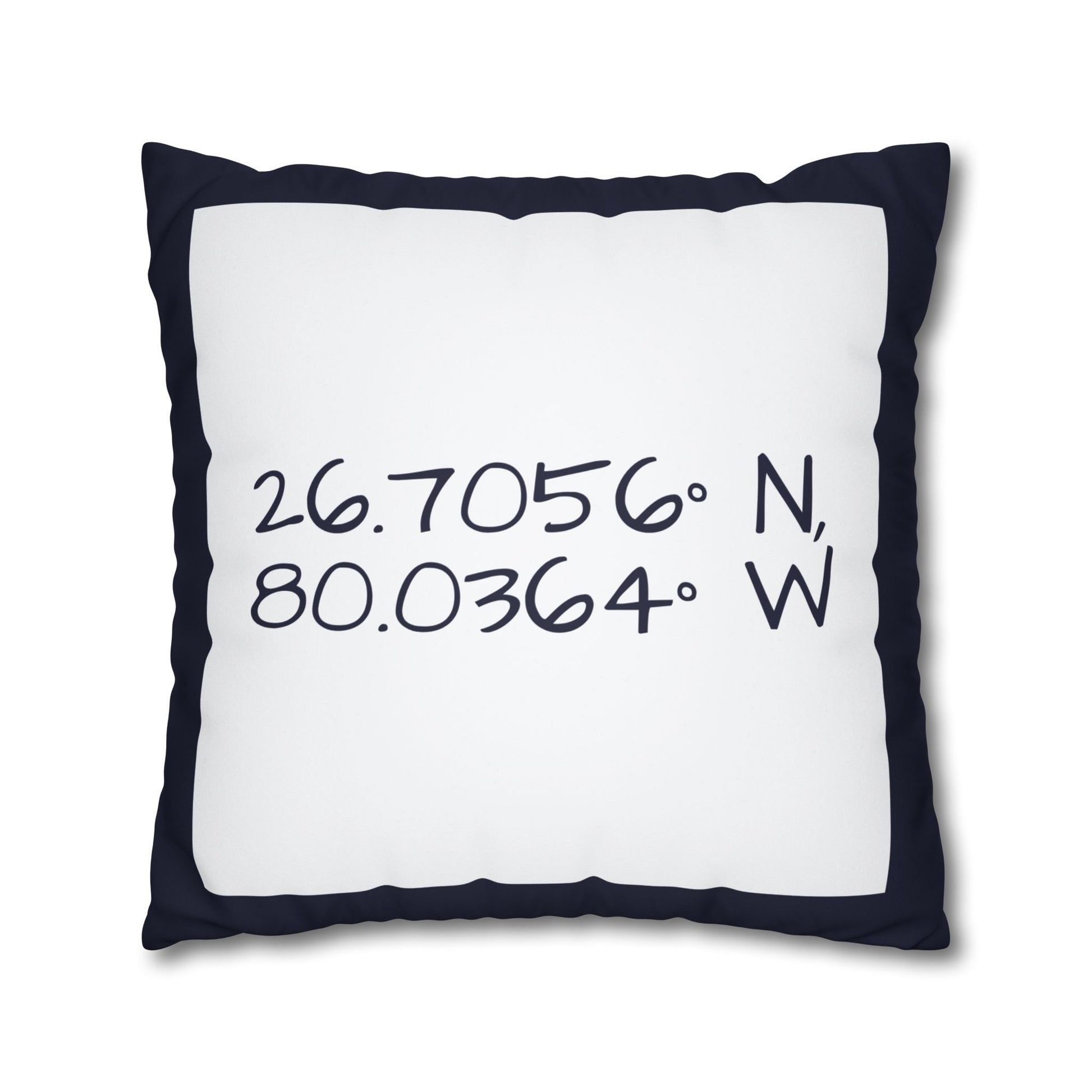 PB Proper White and Navy faux Suede pillow cover Double sided