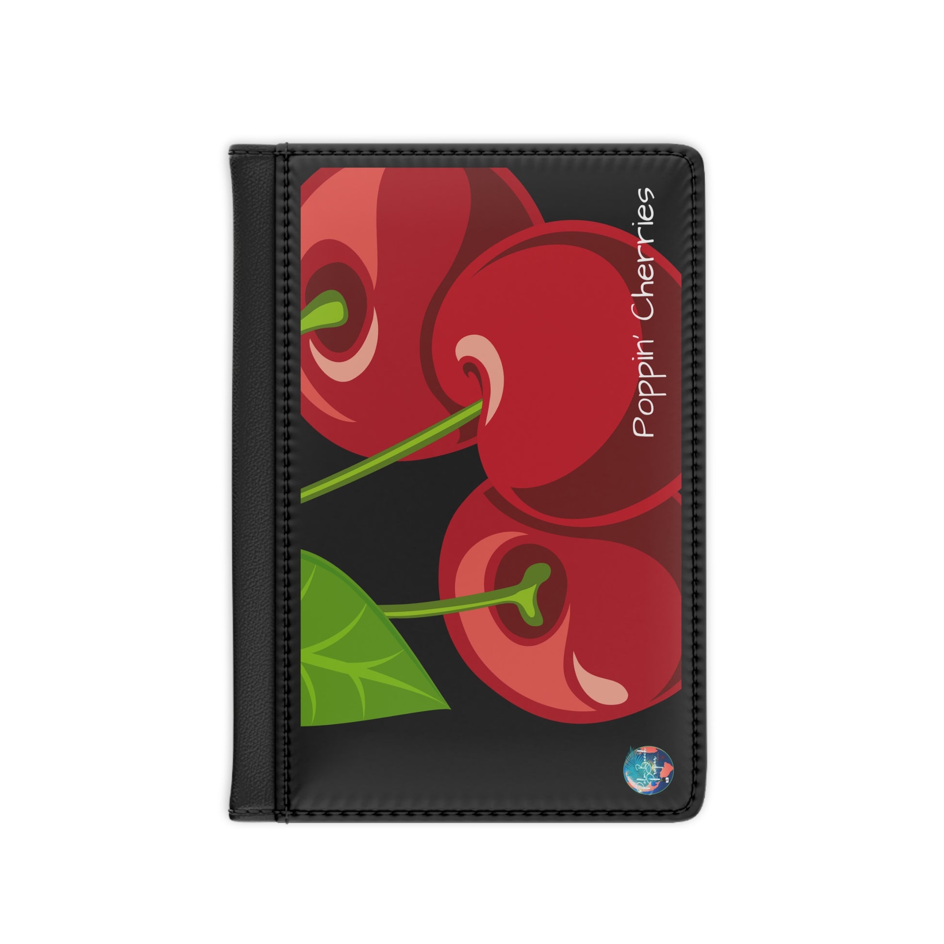 Poppin" Cherry Passport Cover - Travel Accessory, Gift for Travelers, Unique Holder, Cherry Lovers, Stylish Luggage Tag