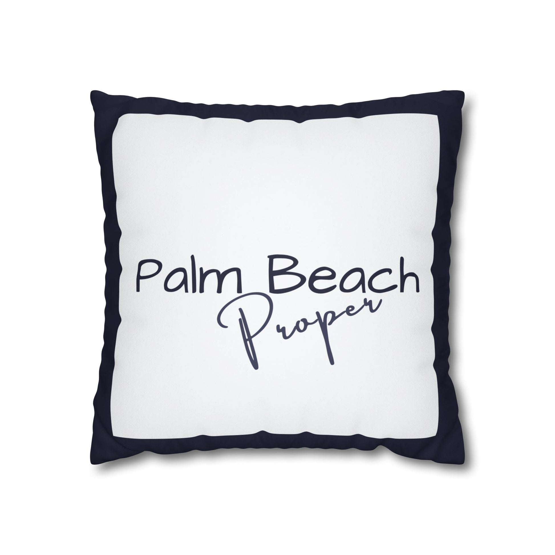 PB Proper White and Navy faux Suede pillow cover Double sided