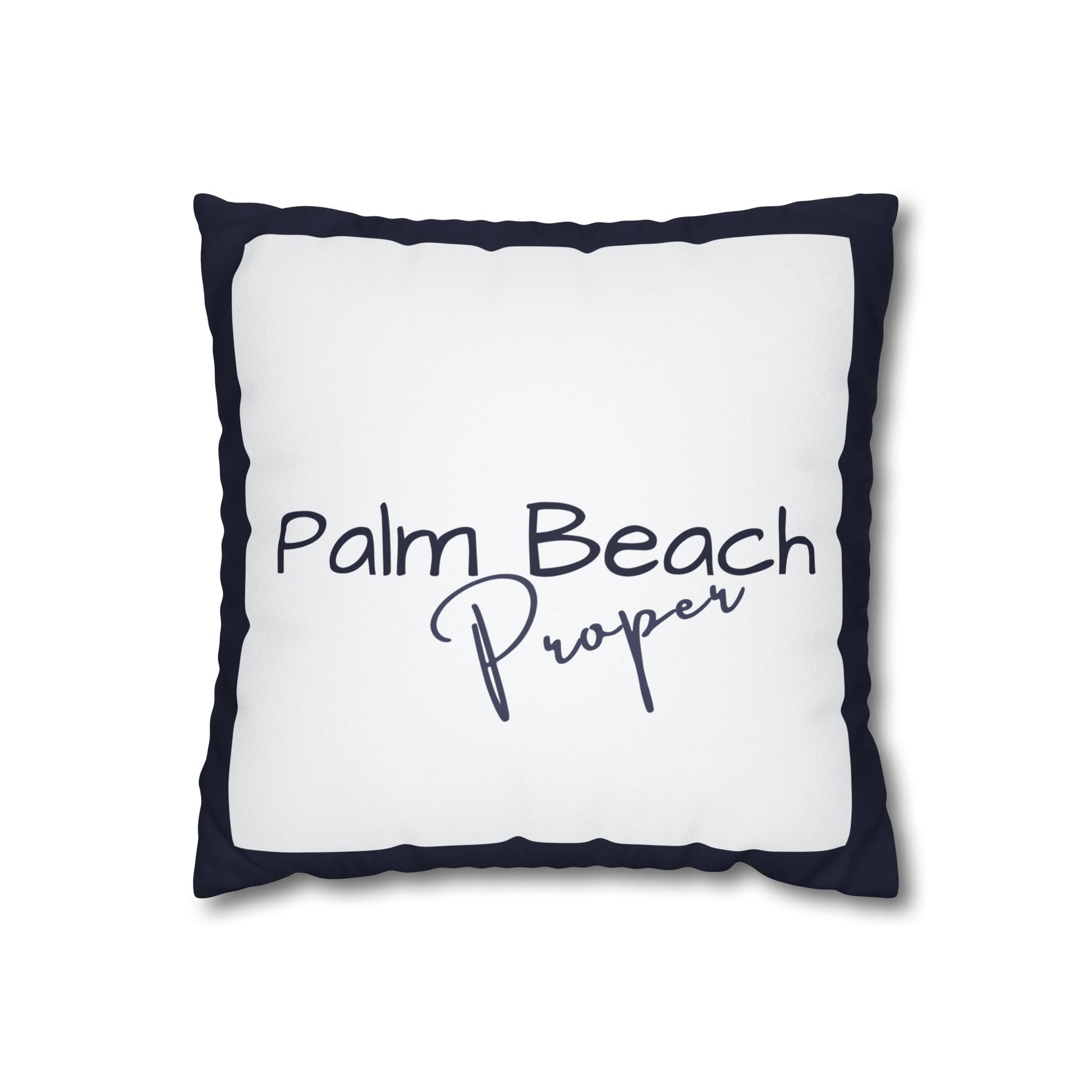PB Proper White and Navy faux Suede pillow cover Double sided