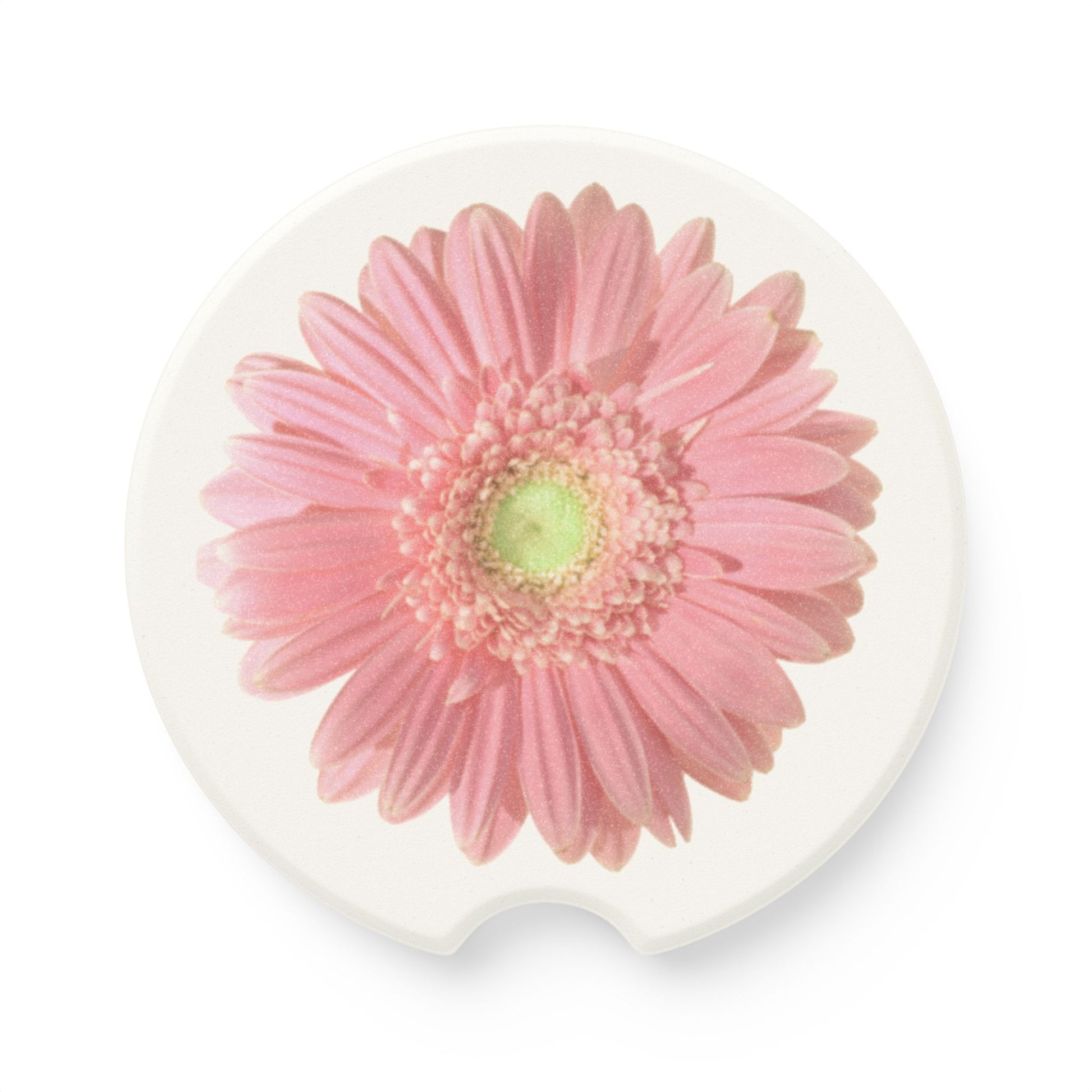 Cottage Cozy 2 Soapstone Car Coaster - Pink Gerbera Daisy Holder, Car Accessory, Gift for Her, Summer Vibes, Vehicle Decor