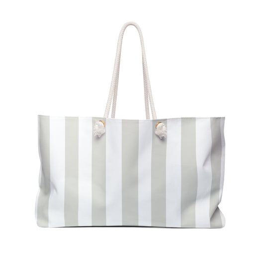 PBP Taupe and White Stripe Tote