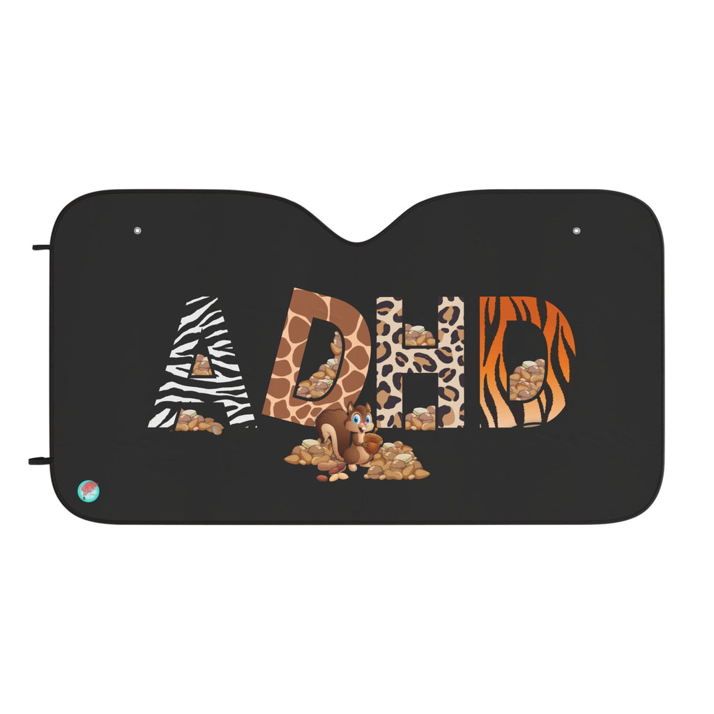 Animal Print Car Sun Shades - Fun ADHD Design, Auto Accessories, Summer Sun Protection, Unique Gifts for Drivers, Car Decor